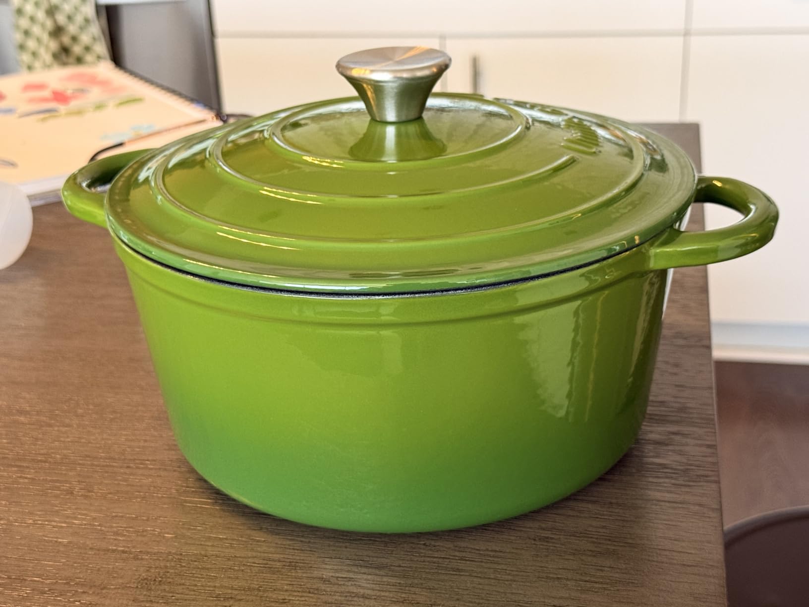 Enameled Cast Iron Dutch Oven - Umite Chef 5QT Pot with Lid & Cotton Potholders - Heavy-Duty Cookware for Bread Baking, Braising, Stews, Roasting (Cream White) customer photo 1