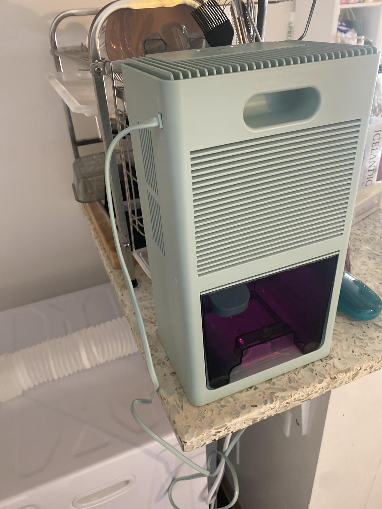 Dehumidifier, 95OZ Dehumidifier for Home 1000 Sq.Ft - Quiet with Auto Shut Off & Relaxing 7 Color Ambient Light, Ideal for Livingroom, Bedroom, Basement (Black) customer photo 2