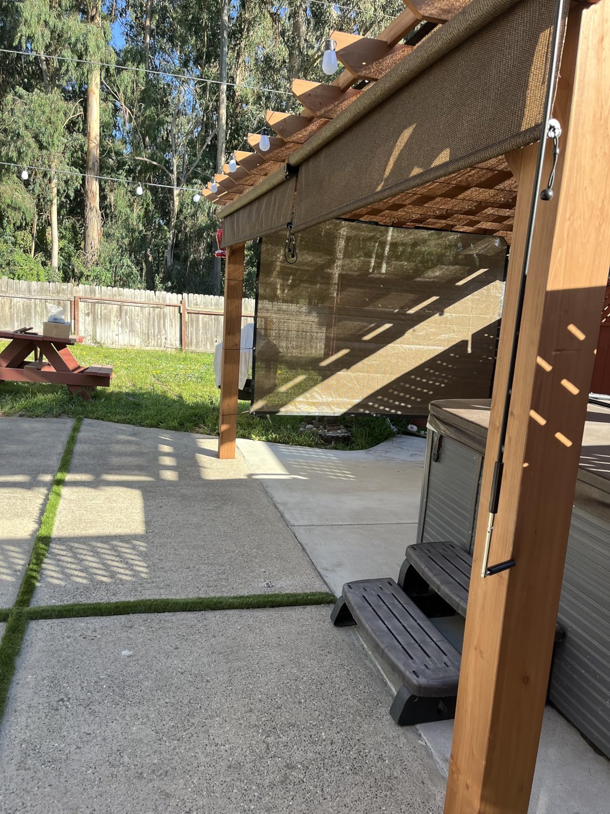 BlueWish 10' x 12' Patio Pergola, Cedar Wood Pergolas with Solid Structure, Pergola Kits, Outdoor Pergolas and Gazebos with Slatted Trellis Roof for Deck Backyard Grill Party Garden customer photo 1