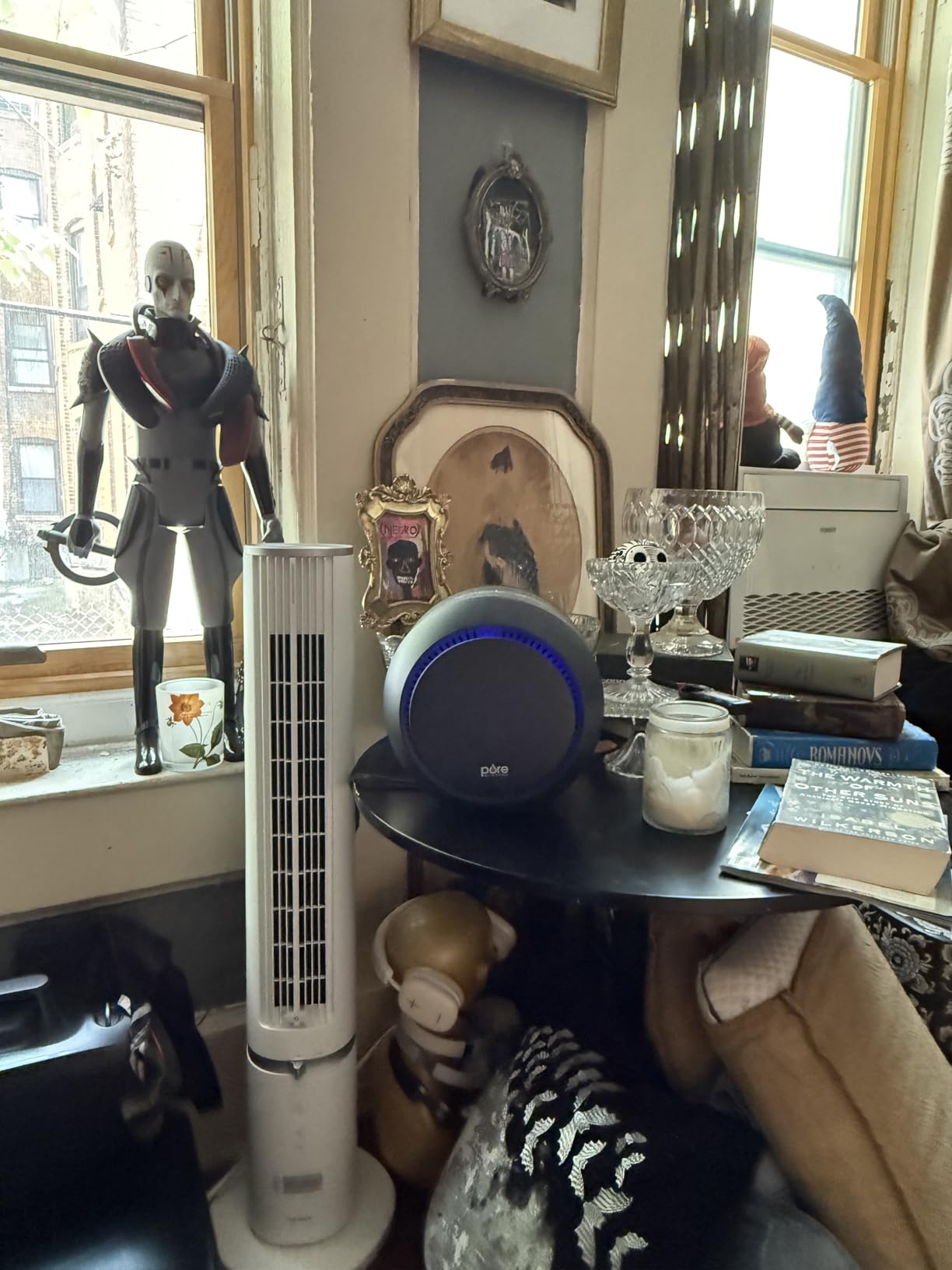 PELONIS 40 inch Bladeless Tower Fan for Bedroom, Standing Fan with Remote Control, 26ft/s, 90° Oscillation, 3 Speed Settings, 27 Db, 3 Modes, 15-Hour Timer, LED Display, Fan that Blows Cold Air, Grey customer photo 2