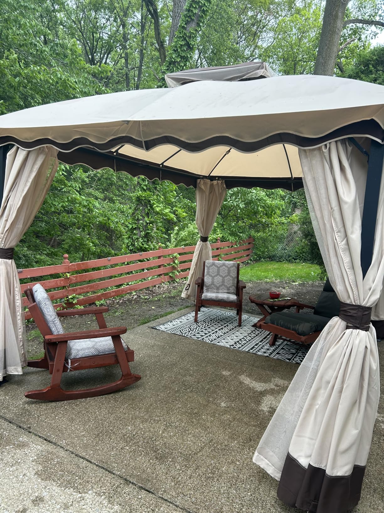 Outdoor Patio Gazebo 10×13 Heavy Duty Gazebos with Mosquito Netting & Double Roof Metal Steel Frame Canopy Gazebo Tent Shelter for Patio Lawn Backyard Garden customer photo 2