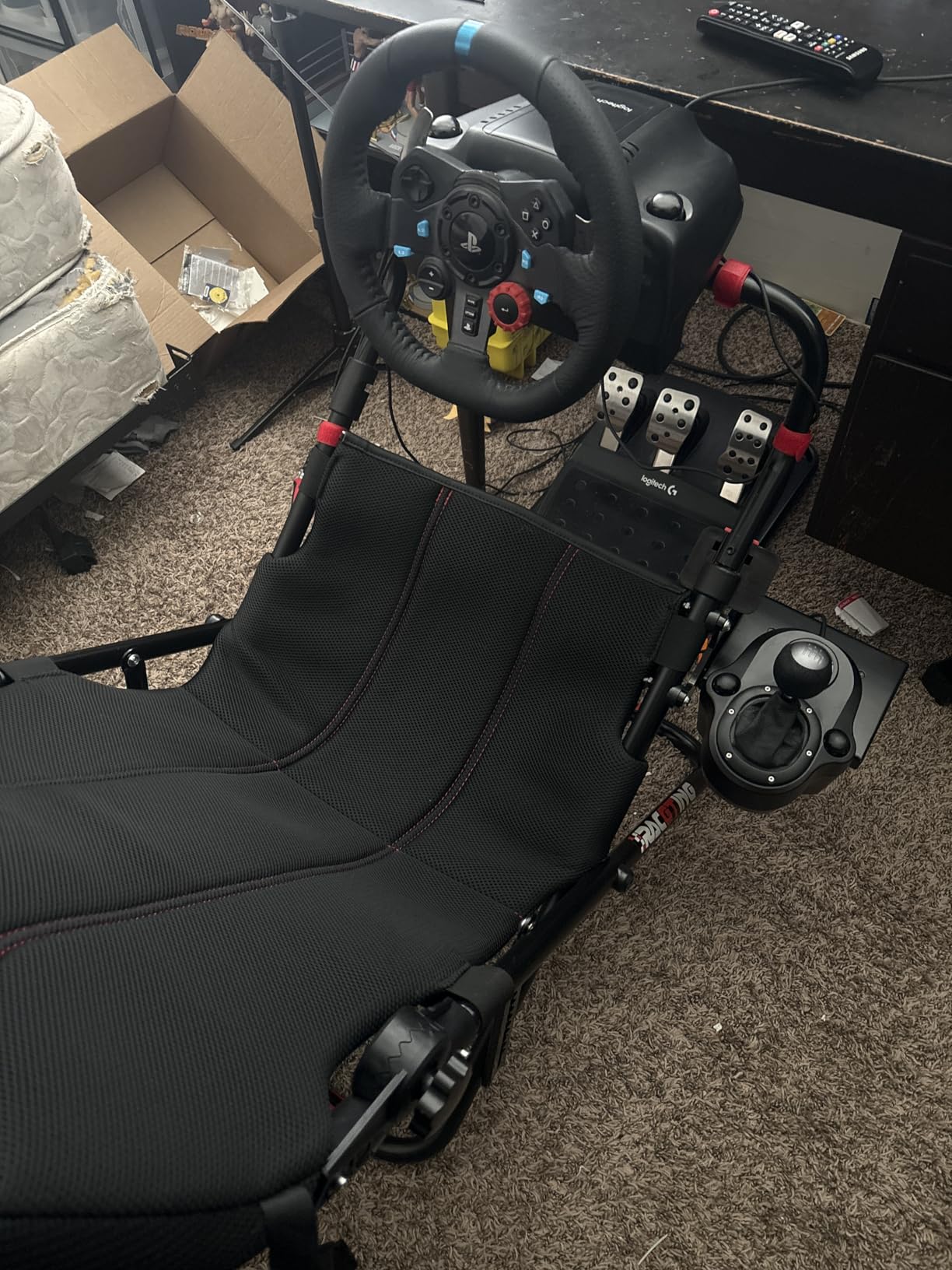 RACGTING Racing Simulator Cockpit for G29/G920/G923, Foldable & Adjustable Racing Seat for Thrustmaster T300RS/248/T-GT II, Fanatec CSL DD/GT DD Pro/ClubSport DD/DD+, MOZA R5, SIMAGIC Alpha Mini customer photo 2