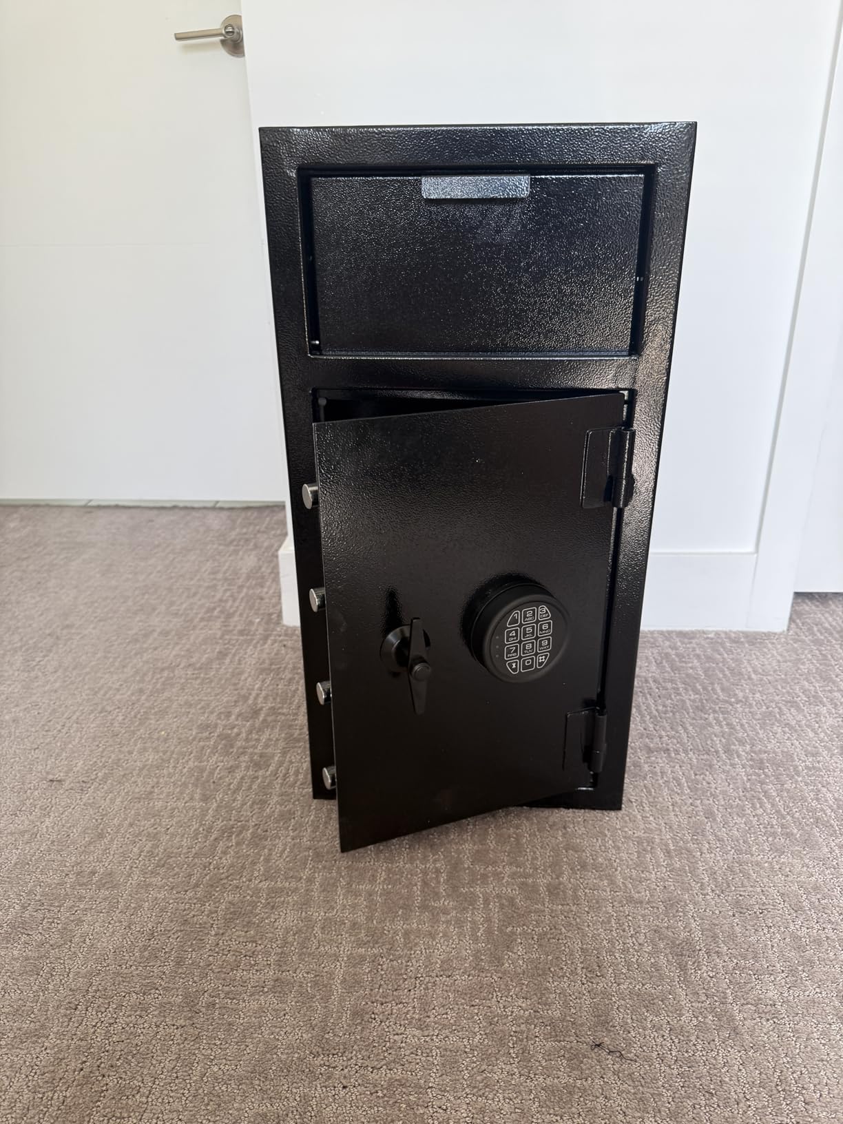 9.5 CUB Drop Safe Heavy Duty Dual Door Safe Box Fireproof Waterproof Money Safes Box with Digital Combination and Anti-Fishing & Free Fireproof Bag for Home Office Jewelry Documents customer photo 2