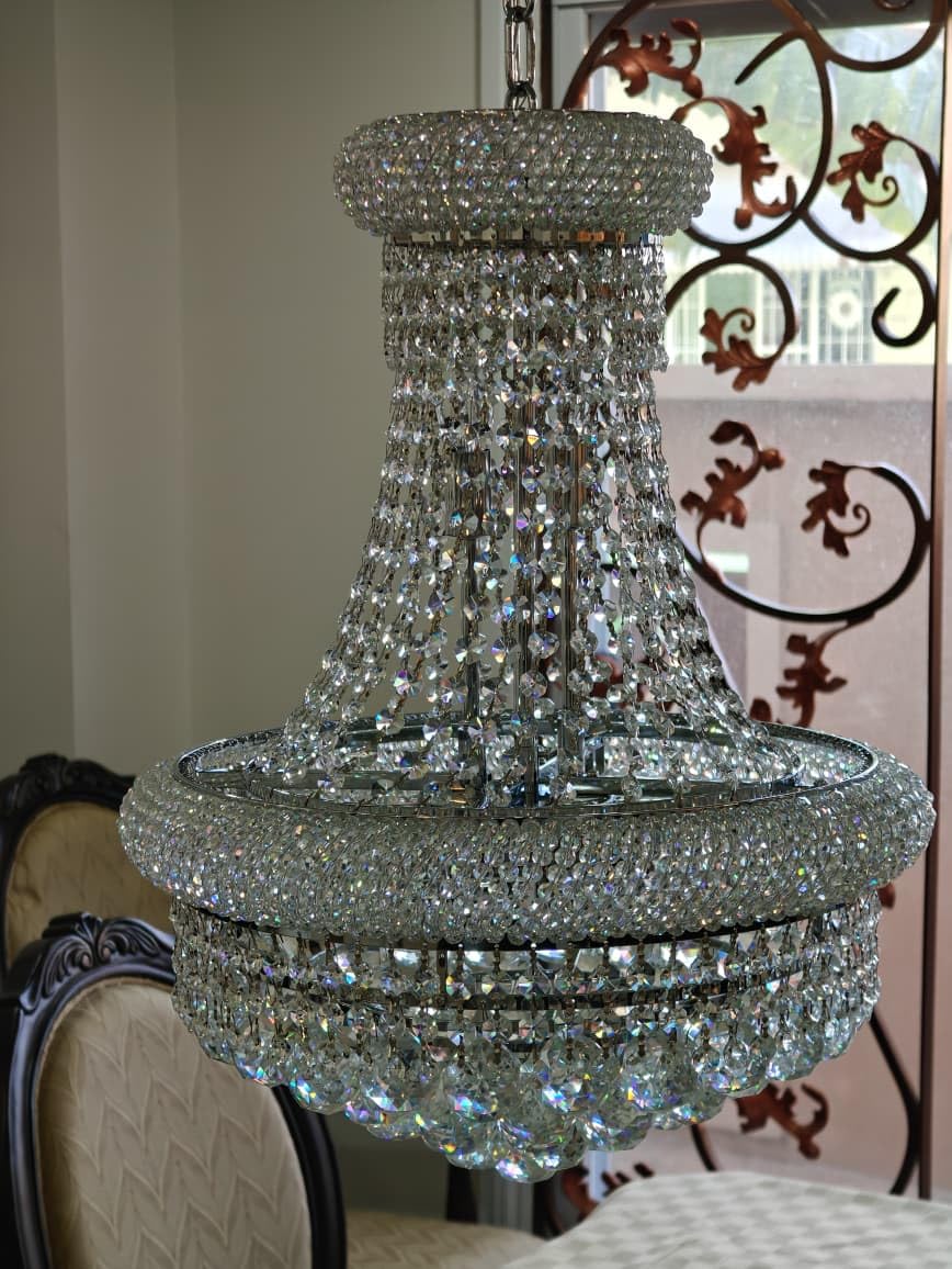 31-Light Large Empire Crystal Chandelier for High Ceiling Foyer Entryway customer photo 1