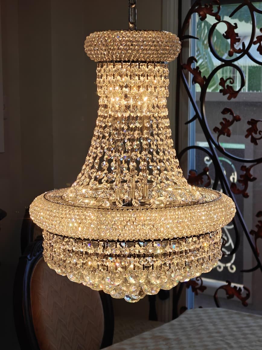 31-Light Large Empire Crystal Chandelier for High Ceiling Foyer Entryway customer photo 2