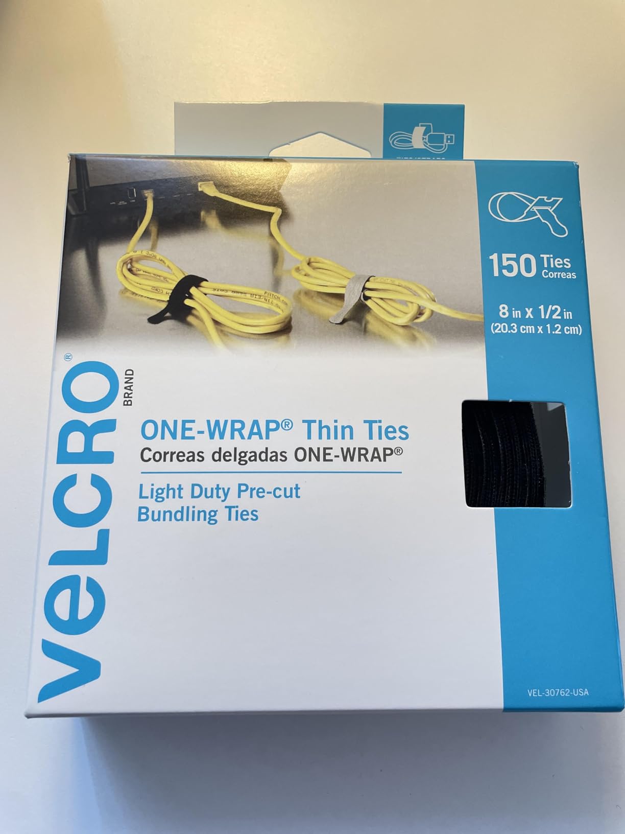 Velcro Brand Cord Organizer for Desk & Nightstand, 5 Cable Slots with Sleeve Routing, Black 2 Pack customer photo 1