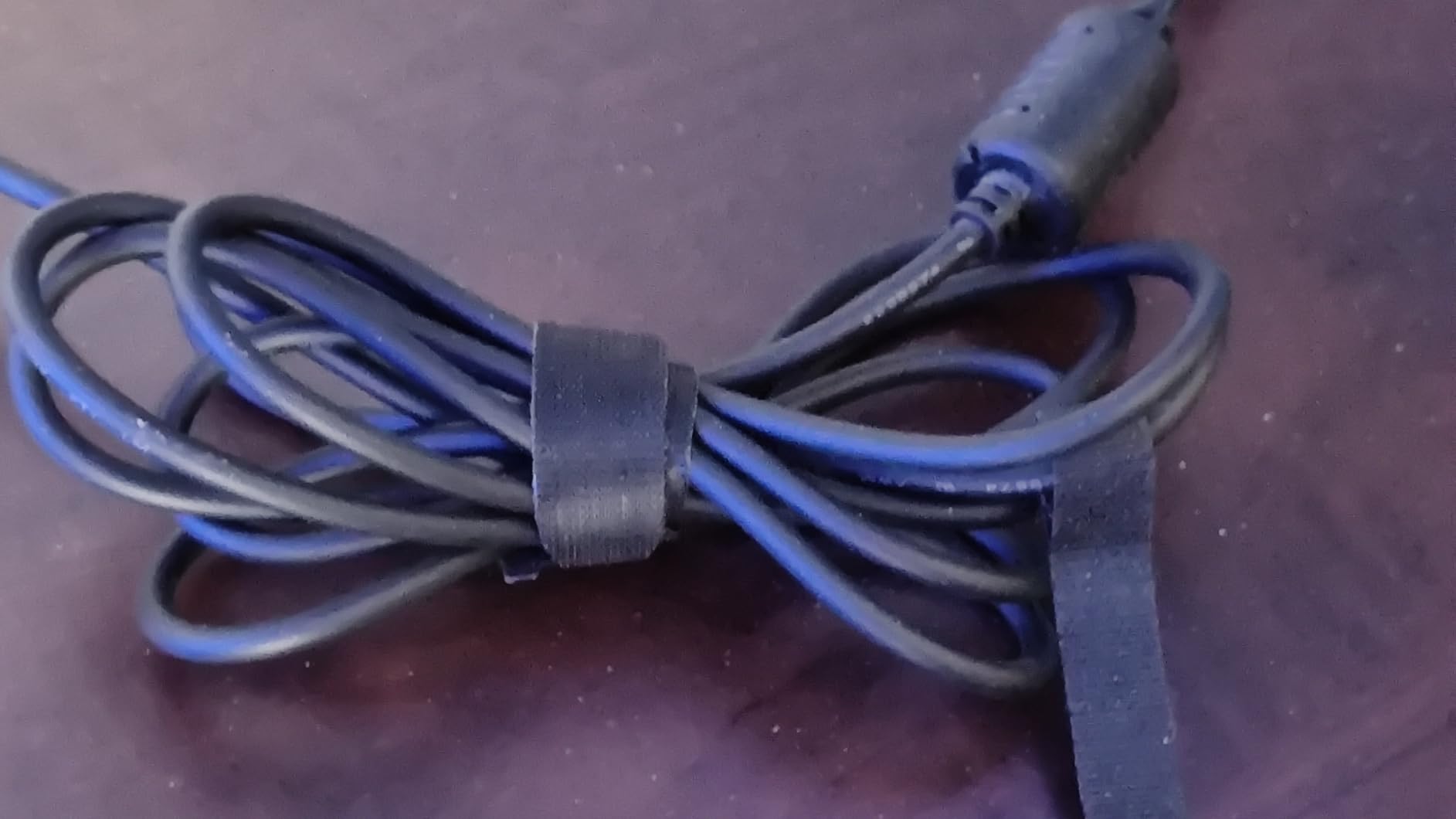 Velcro Brand Cord Organizer for Desk & Nightstand, 5 Cable Slots with Sleeve Routing, Black 2 Pack customer photo 2