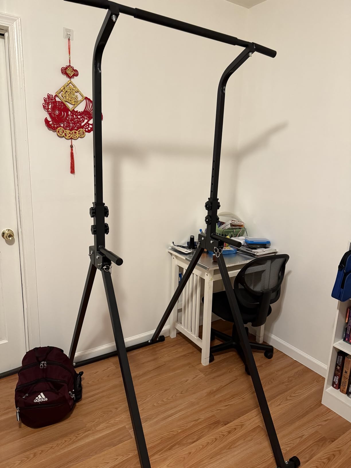 Foldable Pull Up Bar Free Standing Multi-function Power Tower Dip Bar with Assistance Bands Home Gym Strength Training Equipment customer photo 2