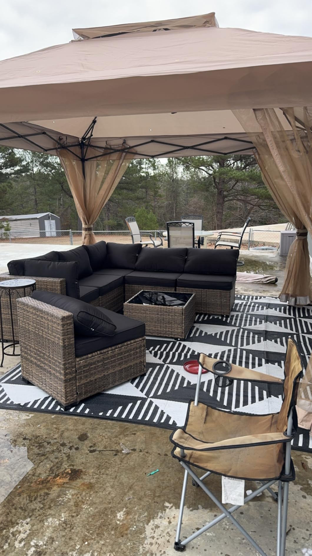 Aoxun Patio Furniture Sets, 7-Piece Outdoor Patio Furniture with Thick Cushions, Wicker Outdoor Conversation Set Sectional Sofa customer photo 1