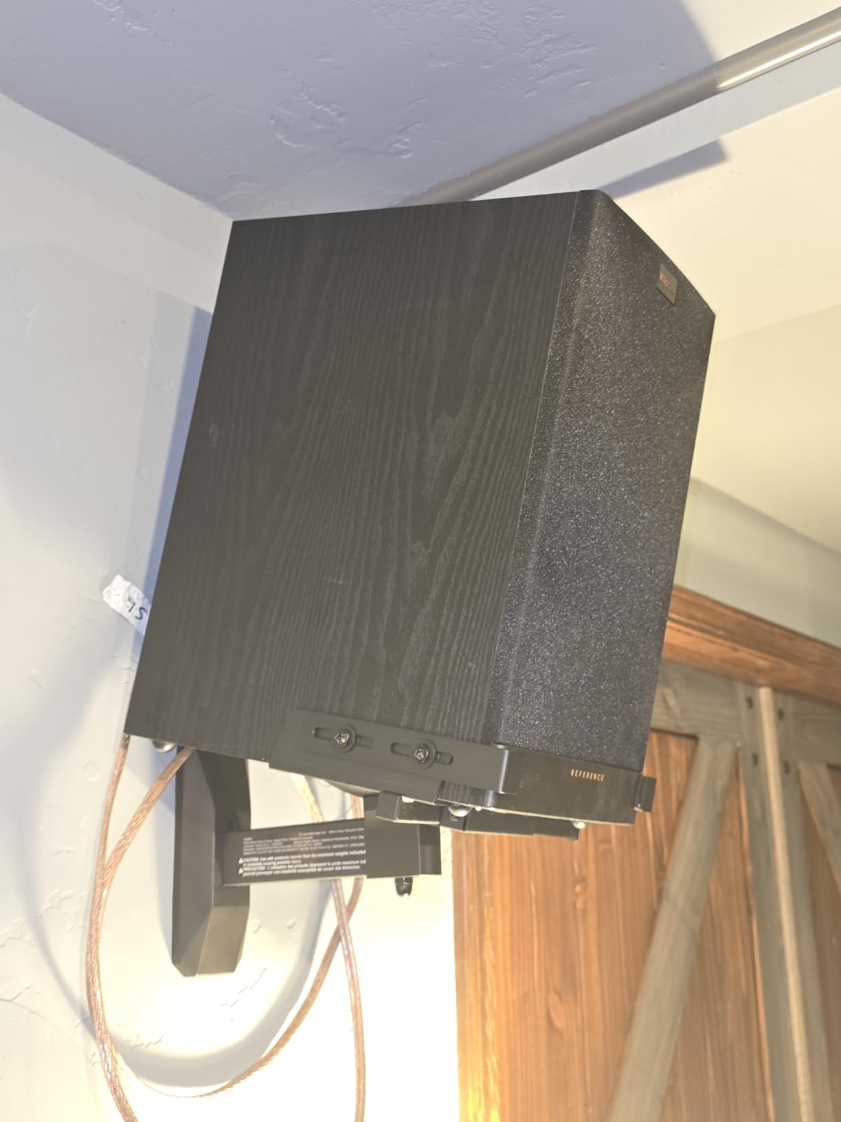 Perlegear Speaker Wall Mounts, Bookshelf Speaker Mounting Brackets with Dual Side Stable Clamp Design, Wide Tilt & Swivel Shelf for Large Surrounding Sound Speakers, Up to 55 lbs, 1 Pair customer photo 1