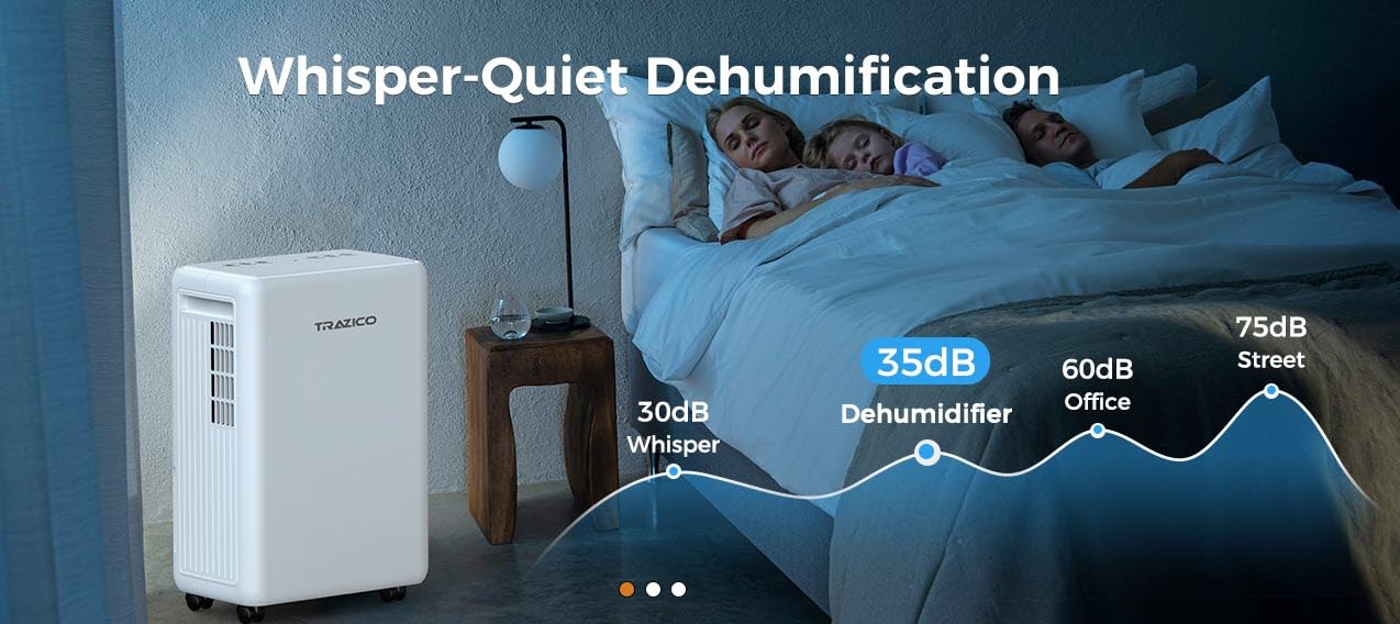 2000 Sq.ft Dehumidifier for Basement, Trazico 30 Pint Dehumidifiers for Home Large Room Bedroom Bathroom with Drain Hose, Intelligent Humidity Control, 3 Modes, 24H Timer, Auto Defrost, White customer photo 1