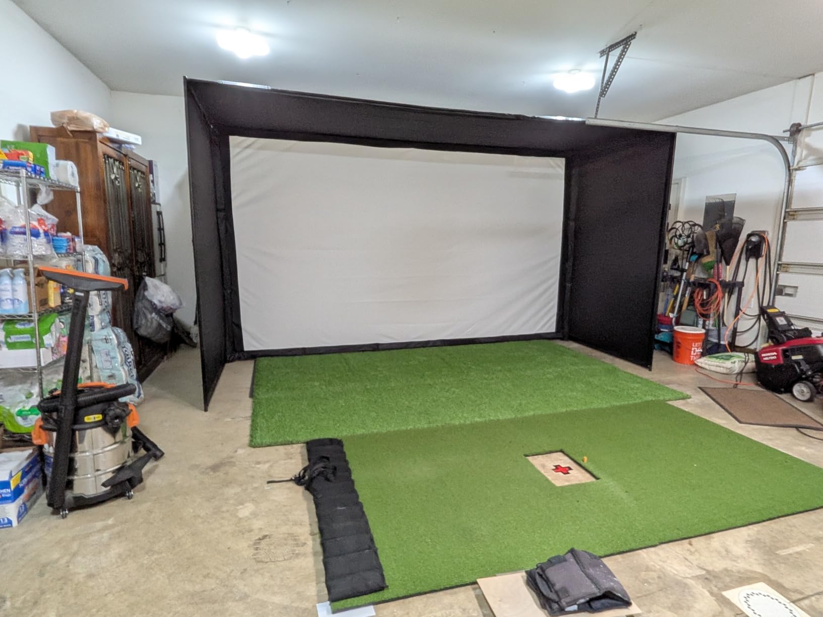 GoSports Golf Simulator Enclosure Nets - Choose 10 x 8 ft, 12 x 9 ft, or 14 x 8 ft - Complete Set with Frame and HD Impact Screen Kit customer photo 1