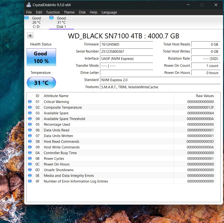 WD_Black SN7100 4TB NVMe SSD - Gen4 PCIe, M.2 2280, Up to 7,000 MB/s Read Speed - WDS400T4X0E customer photo 1