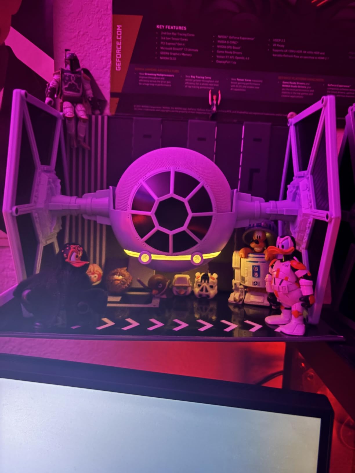 STAR WARS Echo Dot Bundle: Includes Echo Dot (5th Gen, 2022 release) | Glacier White and Limited Edition STAR WARS TIE Fighter Stand customer photo 2