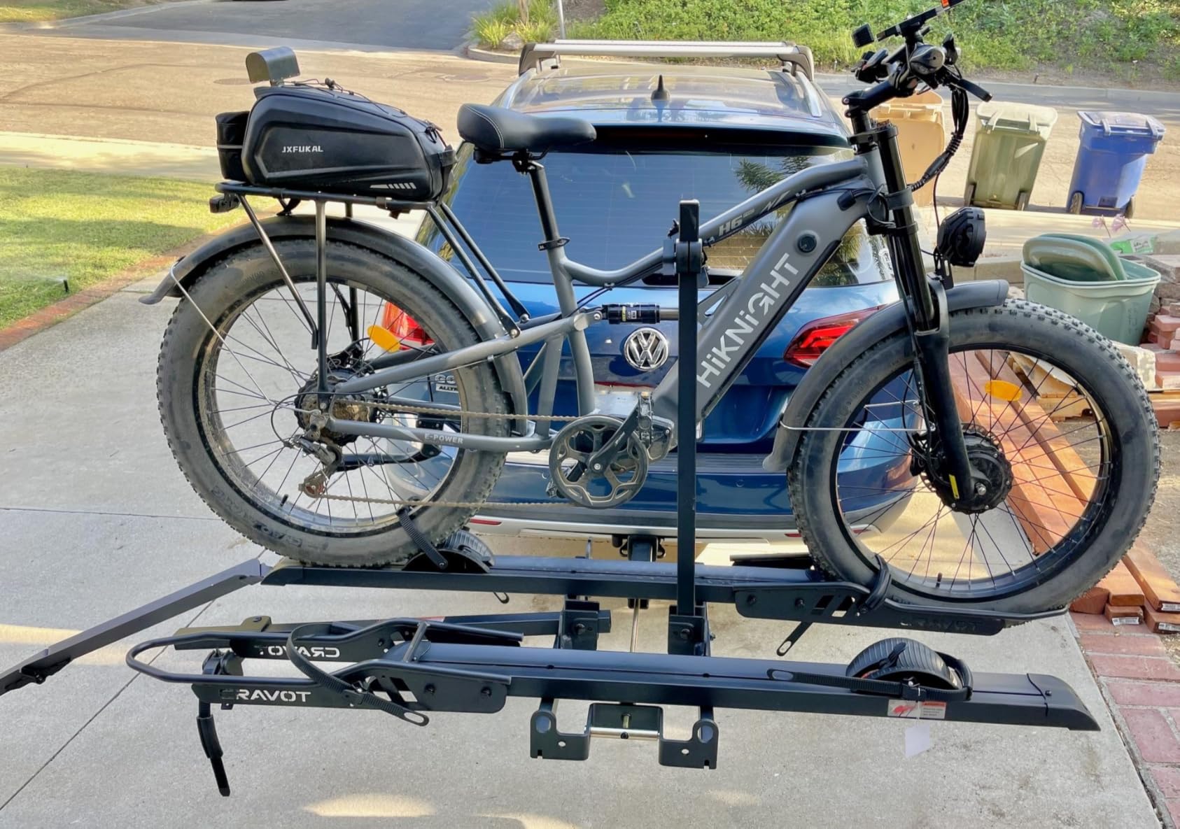 CyberRack S2 Ebike Rack, 300 lbs Capacity Foldable Bike Racks for Tow Hitch Heavy Electric Bike Carrier for 2 E-Bike, Up to 5-inch Fat Tire 2'' Receiver customer photo 1