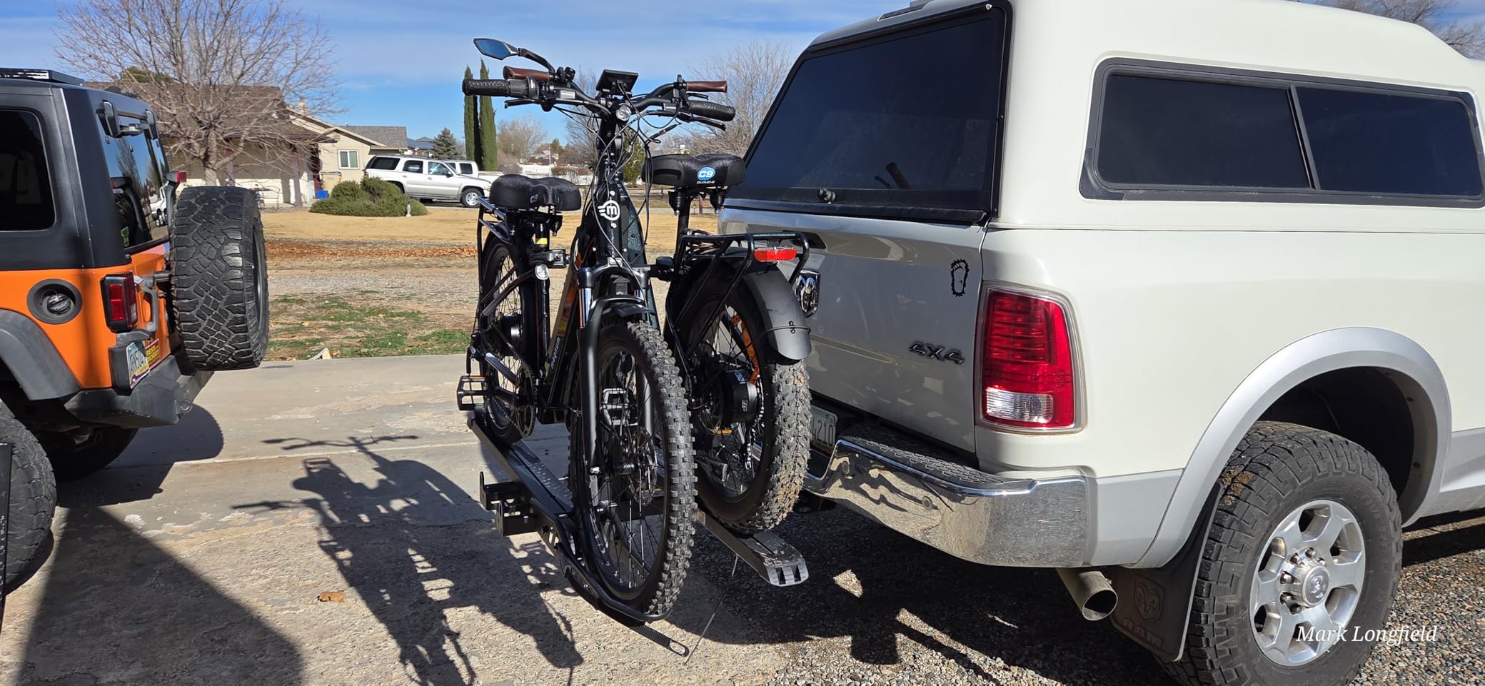 CyberRack S2 Ebike Rack, 300 lbs Capacity Foldable Bike Racks for Tow Hitch Heavy Electric Bike Carrier for 2 E-Bike, Up to 5-inch Fat Tire 2'' Receiver customer photo 2