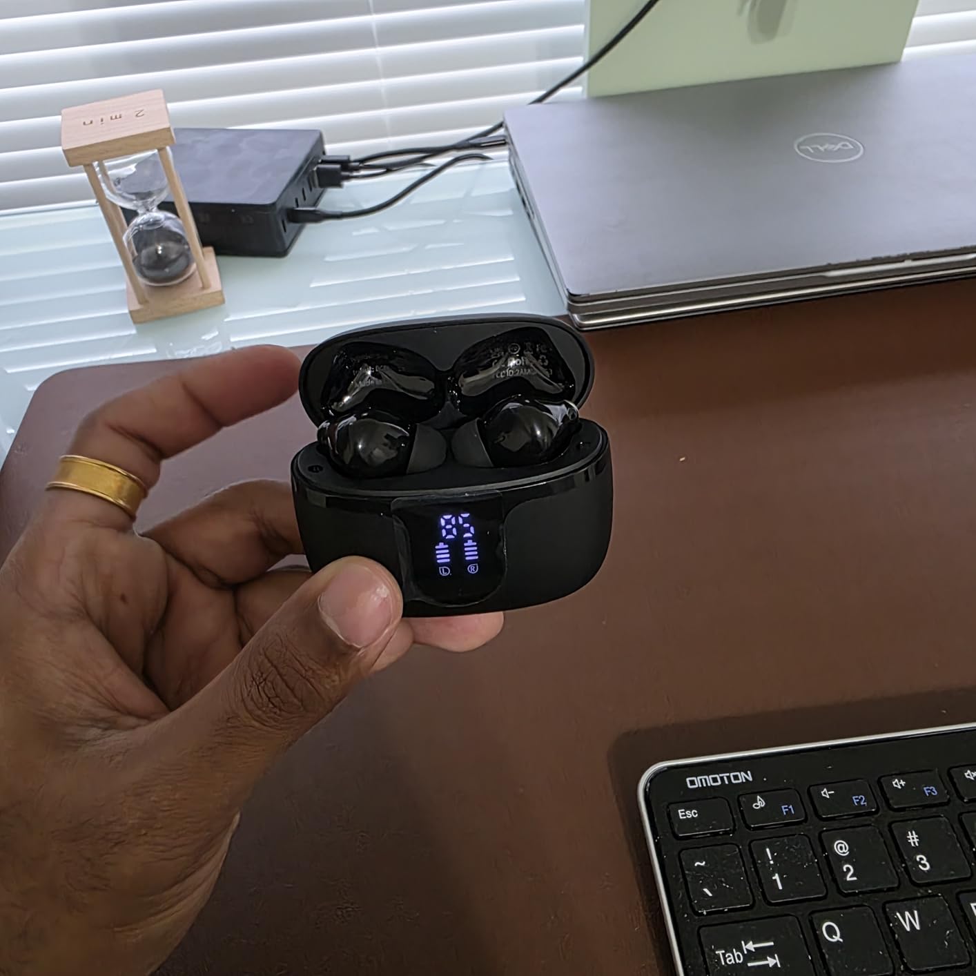 Wireless Earbuds Bluetooth 5.4 Headphones HiFi Stereo 42H Playback in Ear with 4 ENC Noise Cancelling Mic, IPX7 waterproof and LED battery display screen for Running Fitness Office Ear Buds in Black customer photo 1