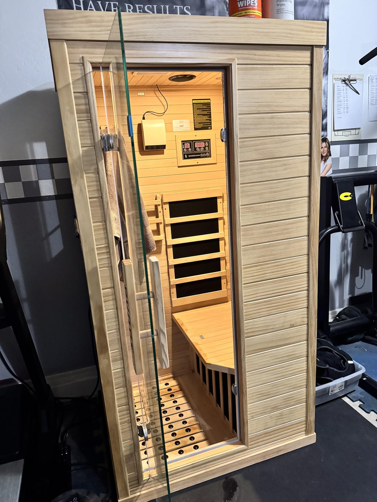 Far Infrared Sauna for 1 Person - 1050W Fast Heating, Canadian Hemlock Wood Home Sauna with Bluetooth Speaker, Chromotherapy & Oxygen Ionizer Easy Assembly Indoor Sauna for Relaxation, Detox, Home Gym customer photo 2