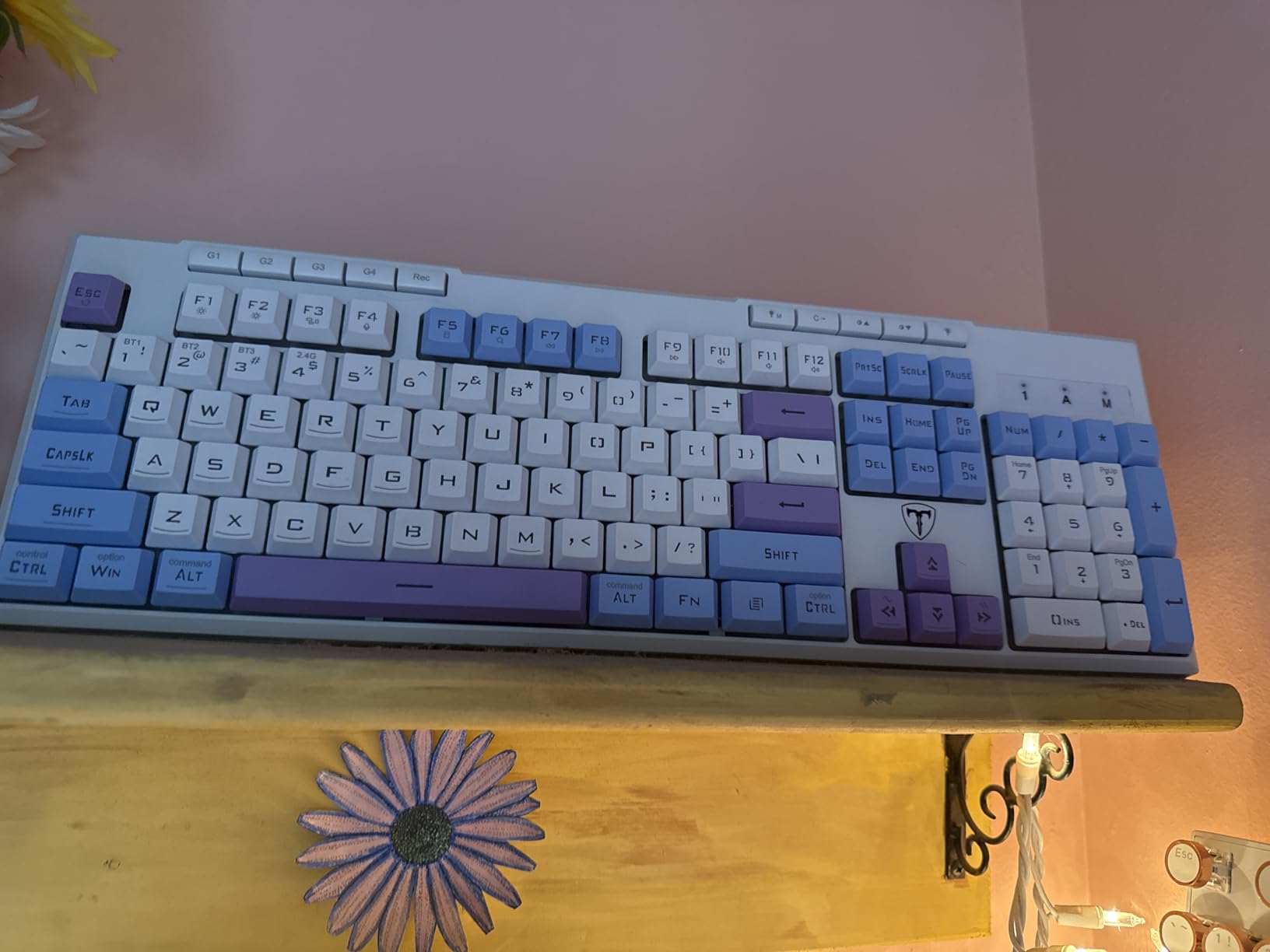 RisoPhy Wireless Gaming Keyboard, Tri-Mode BT5.0/2.4GHz/USB-C, RGB Light up Backlit Keyboards, Customizable Macro Keys, 26 Anti-ghosting Keys, 4000mAh Battery, Creamy Computer Keyboards customer photo 1