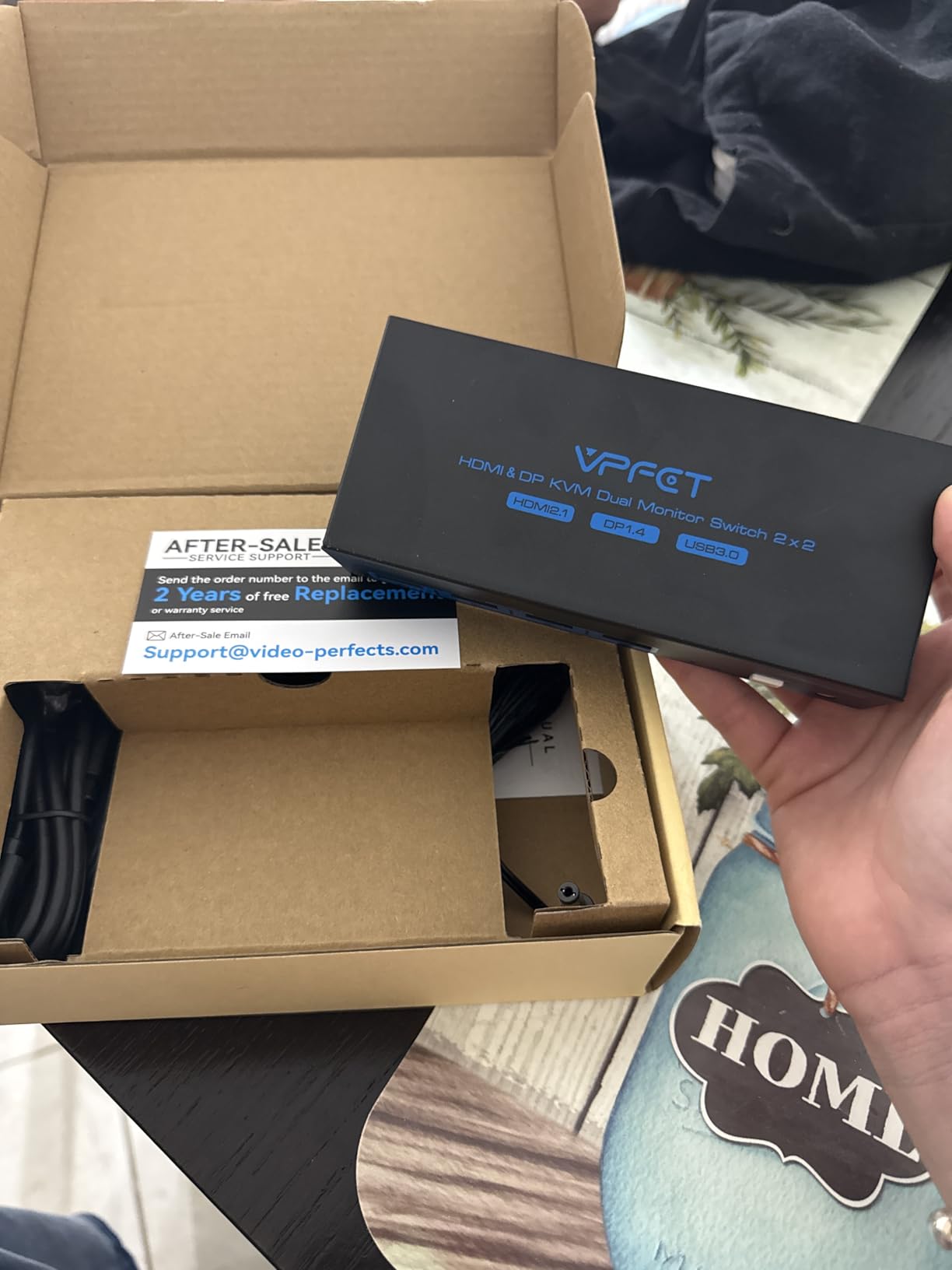 4K@120Hz Kvm Switch 2 Monitors 2 Computers 8K@60Hz HDMI Displayport Dual Monitor KVM Switches 2 Ports for 2 PC Share Mouse Keyboard and 2 Screens with USB 3.0 Cables and Extended Controller customer photo 2