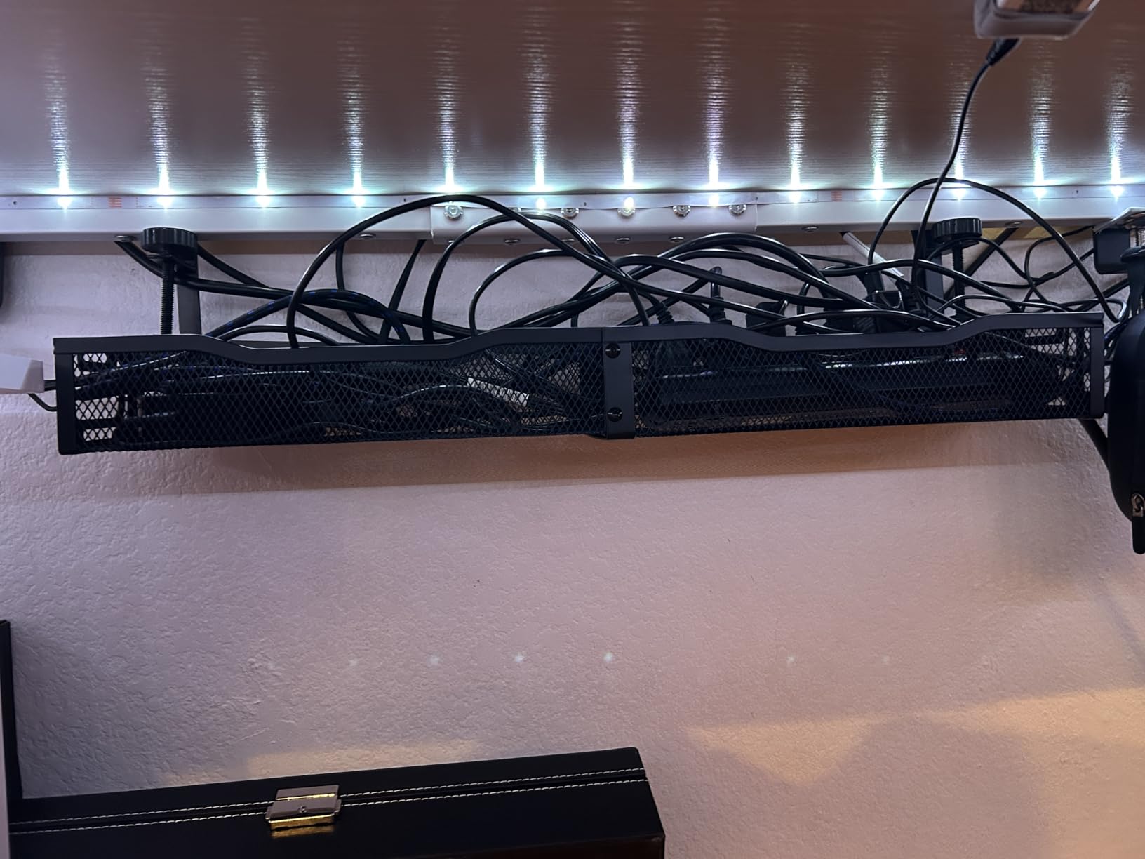 Cable Management, 25'' Cable Management Under Desk No Drill, Metal Cord Organizer customer photo 1