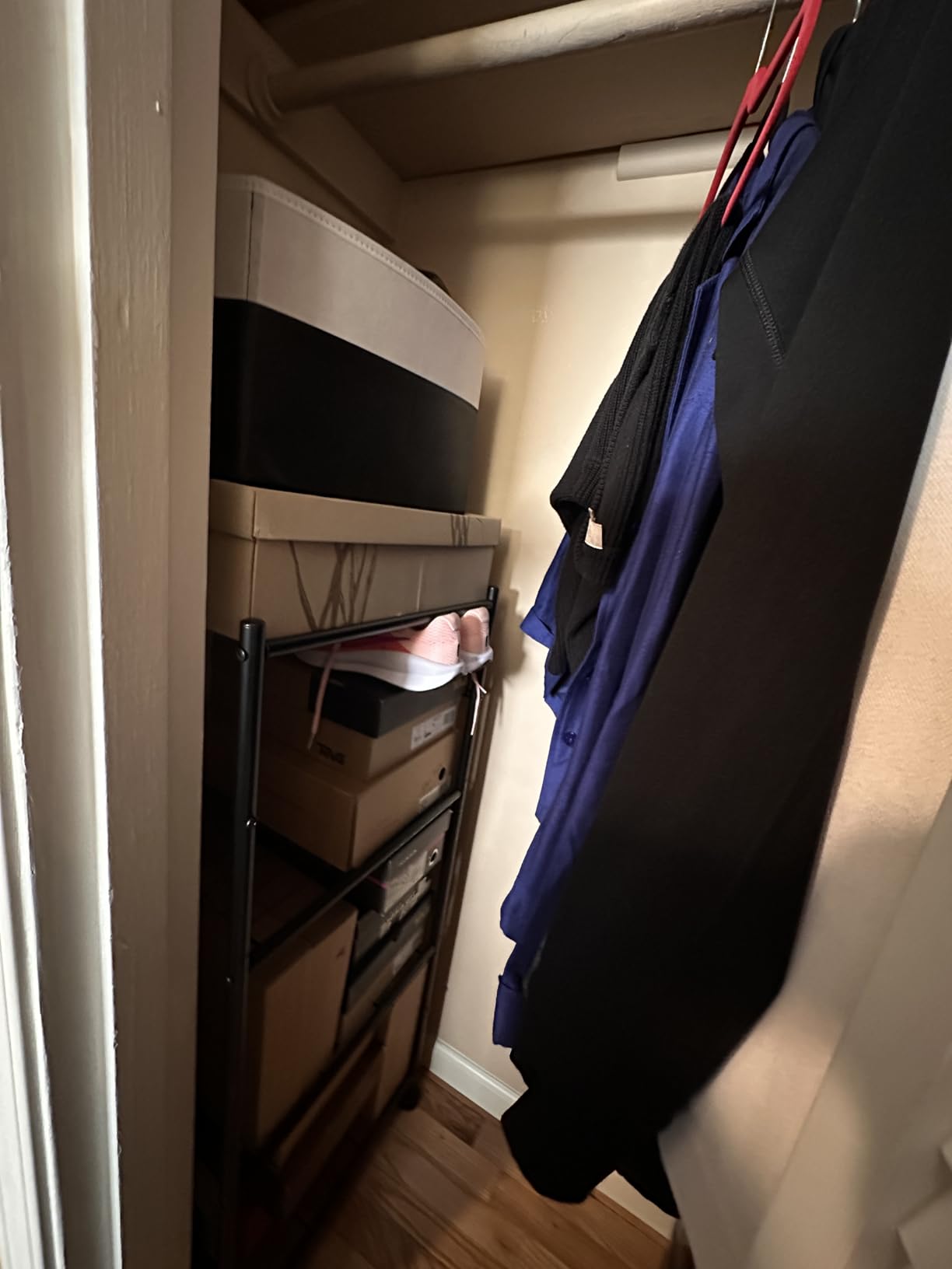 Storage Shelves - 5-Tier Large Capacity Shelf Organizer with Hooks, Heavy-Duty Garage Shelving with Leveling Feet, Wobble-Free Rack for Bedroom, Balcony, Garage, 18.1