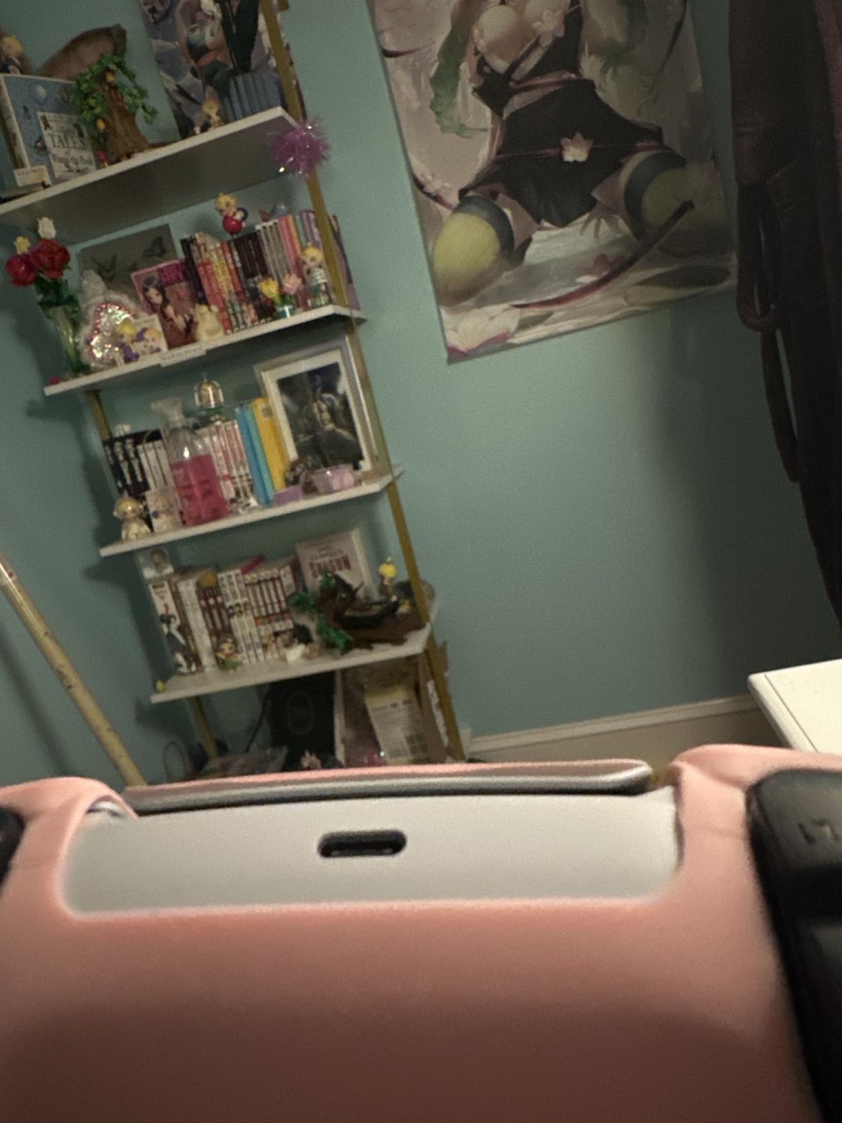 Pink Anti Slip PS5 Controller Skin Set,Soft Protective Controller Cover Case for PlayStation 5/Slim/Pro Control with Touch Pad Stickers and 2 Thumb Grip Caps customer photo 2