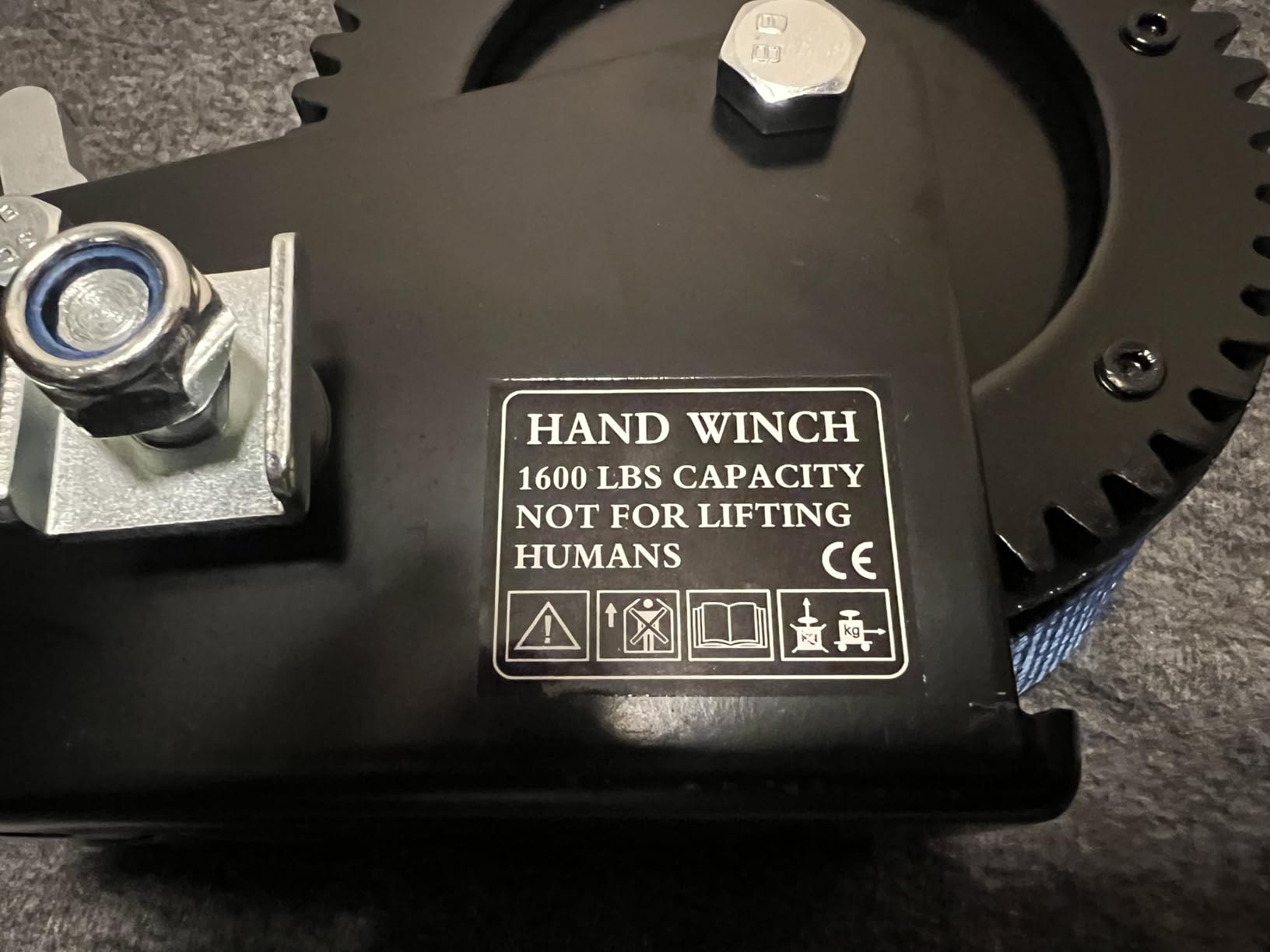 3500LBS Heavy Duty Boat Trailer Winch with 32FT Strap, 2-Way Ratchet, 4:1/8:1 Gear Trailer Winch, Portable Hand Crank for Boat, Truck, Trailer, RV, ATV, Jet Ski customer photo 1