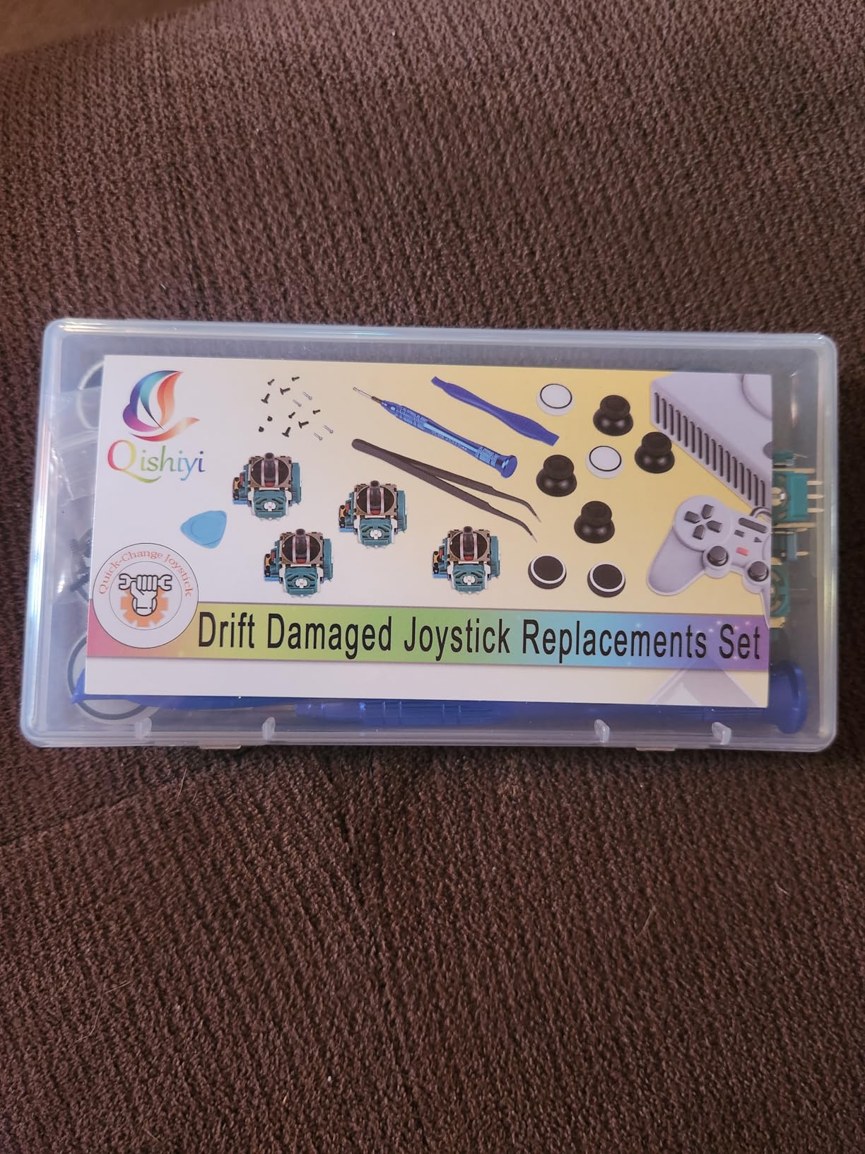 Qishiyi 4PCS 3D Analog Joystick Replacement kit for PS5 Controller,Thumbsticks Repair Tool Kit with Repair Screwdriver Kit for Playstation 5 DualSense Wireless Controller customer photo 1