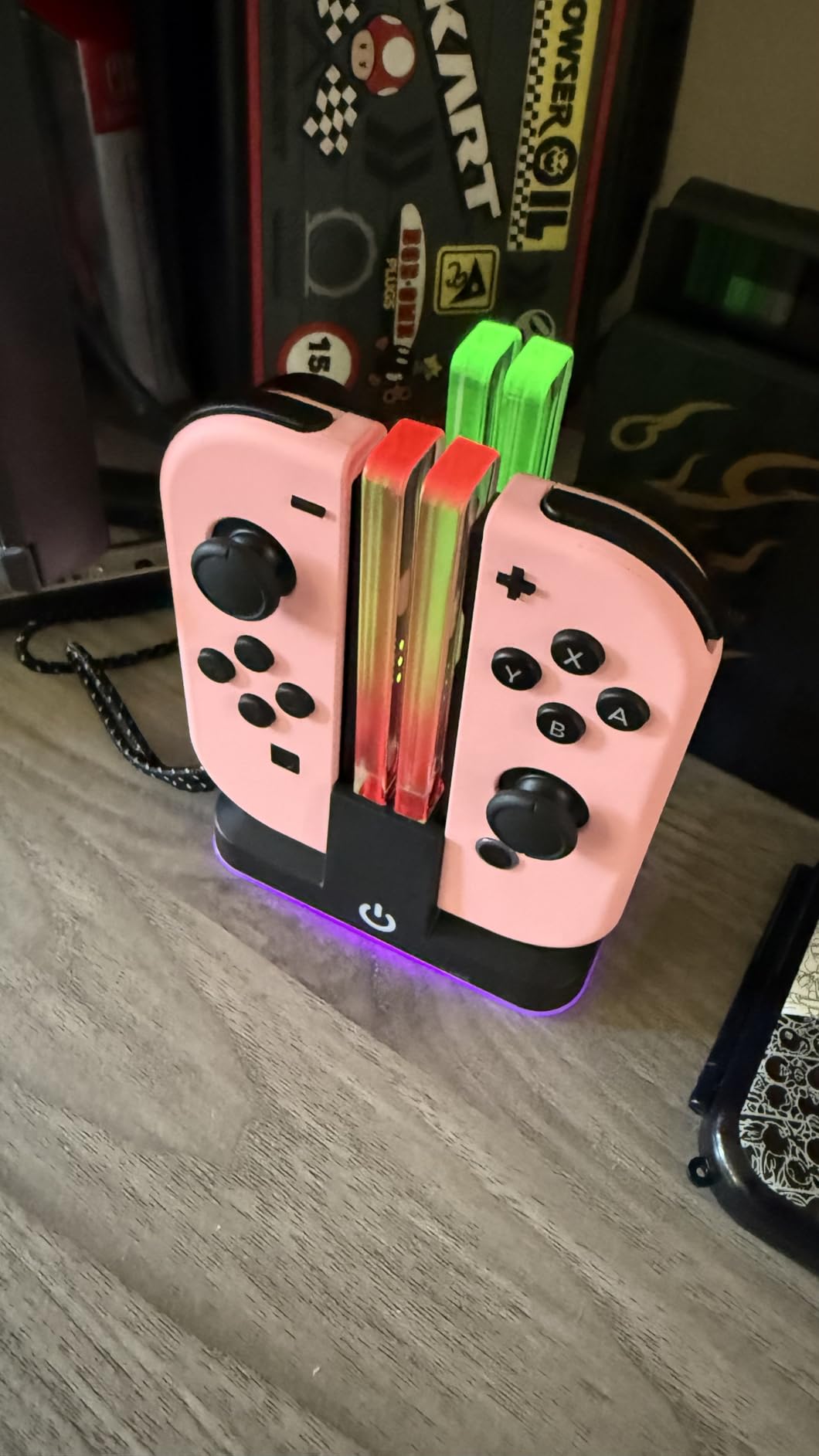 Switch Controller Charger for 4 Joycons with 9 RGB Light Modes, Joy con Charger Stand with LED Indicators customer photo 2