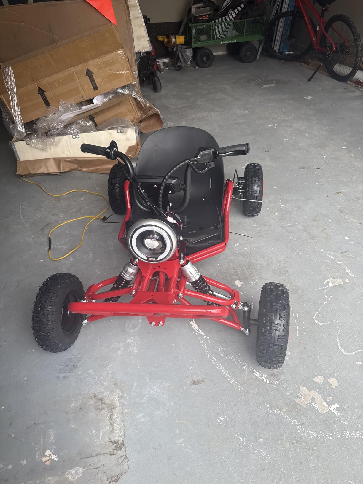 Adult & Kids Electric Go Kart, 2000W Brushless, 31MPH,3 Speeds + Reverse, Hydraulic Rear Disc Brake, 6