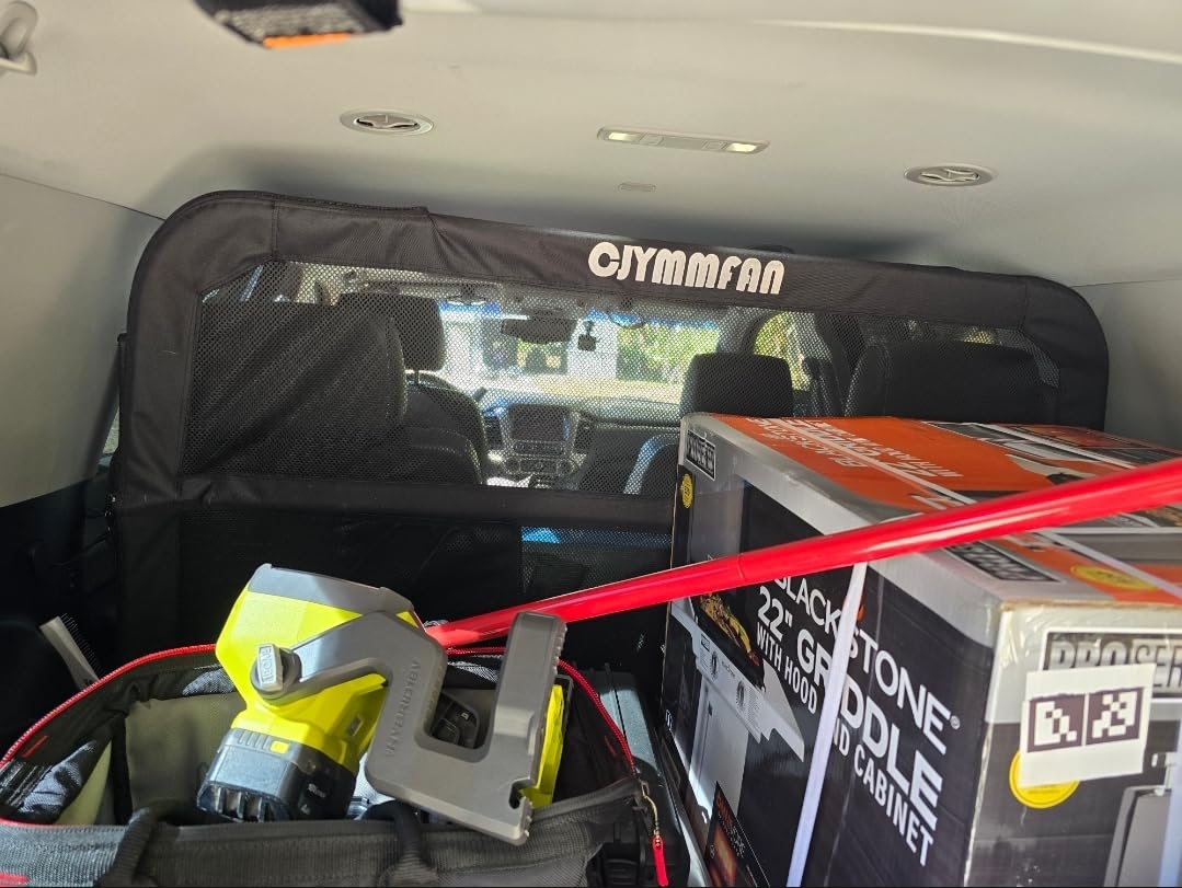 Dog Barrier for Car Back Seat & Cargo Area with Wider Coverage, Universal Fit for Cars, SUVs & Sedans, Dog Car Gate Divider with Chew-Proof Transparent Net and Sturdy Metal Frame for Backseat & Trunk customer photo 1