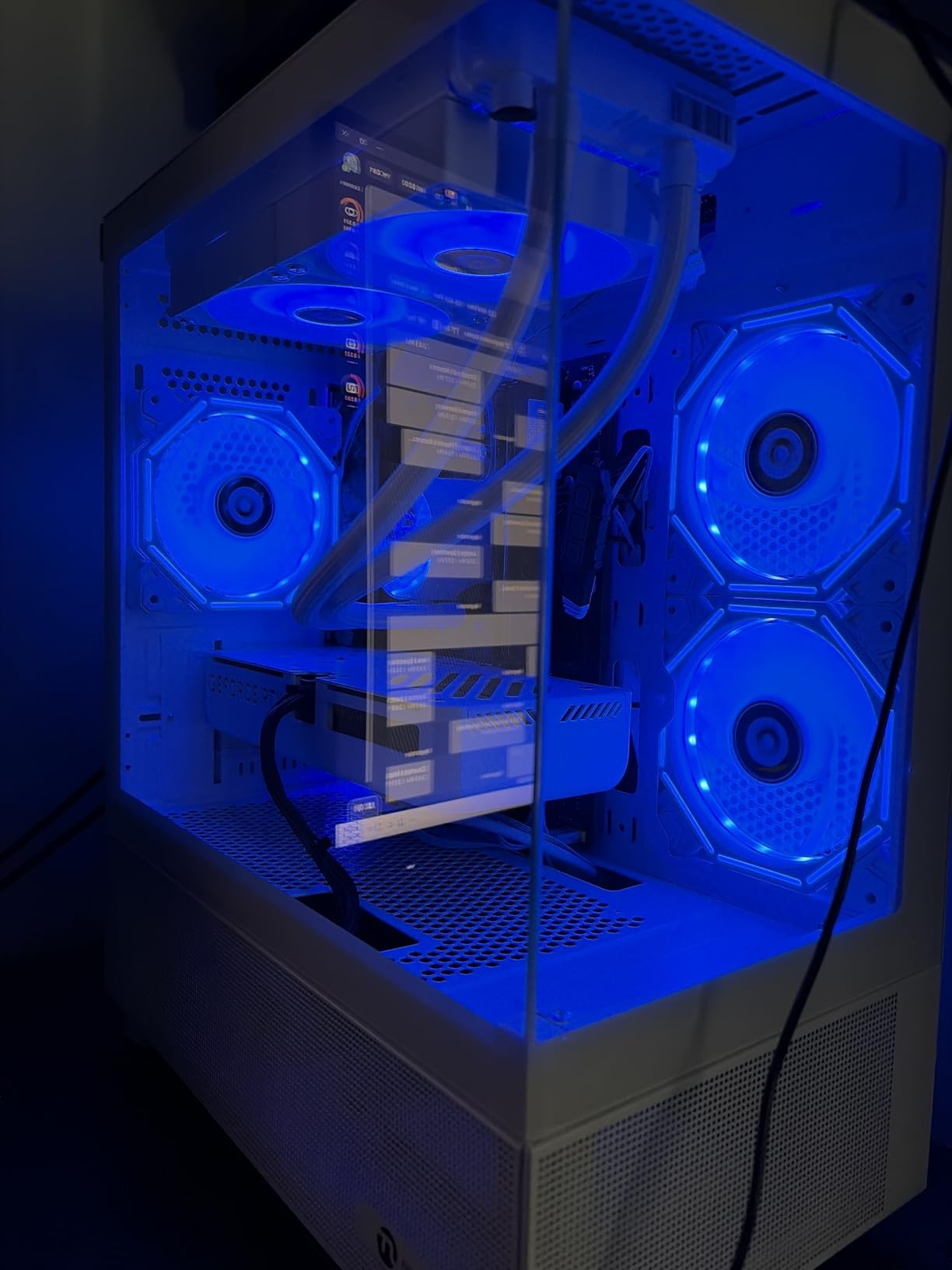 NINGMEI Gaming PC Desktop Computer, Ryzen 7 5700X Gaming Desktop Computer, 32GB RAM 1TB NVMe SSD, GeForce RTX 5060 8GB, Prebuilt Tower PC with Liquid Cooling, 650W PSU, Windows 11 Home, White customer photo 1