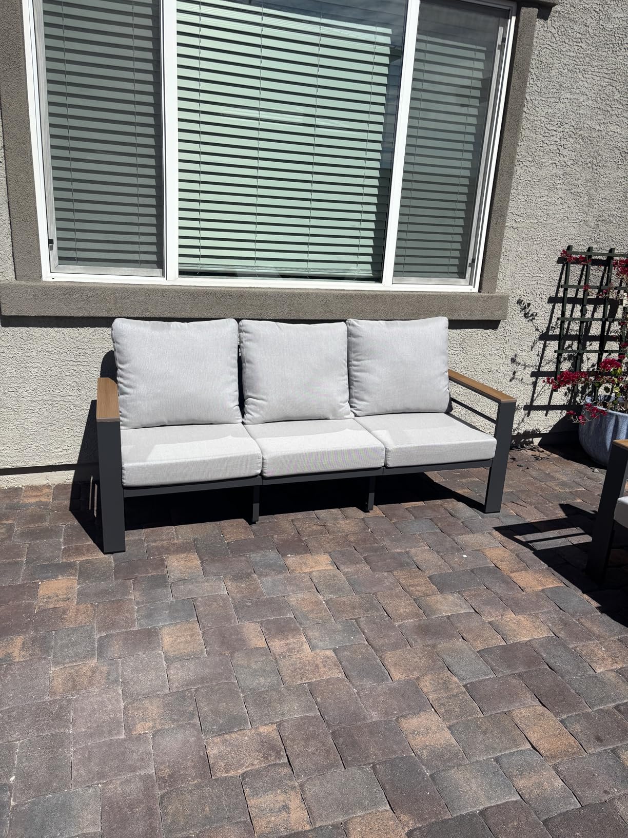 Aoxun Aluminum Patio Furniture Set 7 Seats, Oversized Outdoor Sectional with Washable Thick Cushions, Coffee Table and Waterproof Cover, Patio Conversation Sets for Porch, Balcony, Deck customer photo 2