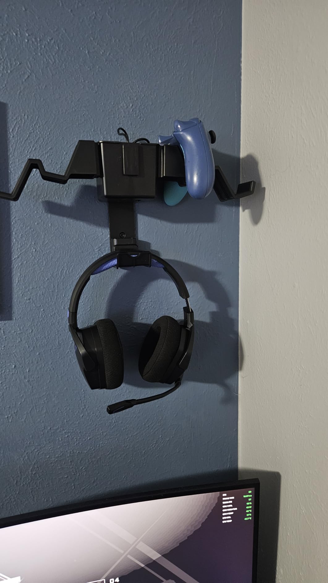 KDD Controller Wall Mount & Headset Holder, Universal Gaming Organizer Stand with Storage Box, Fits Xbox Series X/S, PS4, PS5, Switch, Steam, Gamepad Hanger for Headphones & Accessories customer photo 2