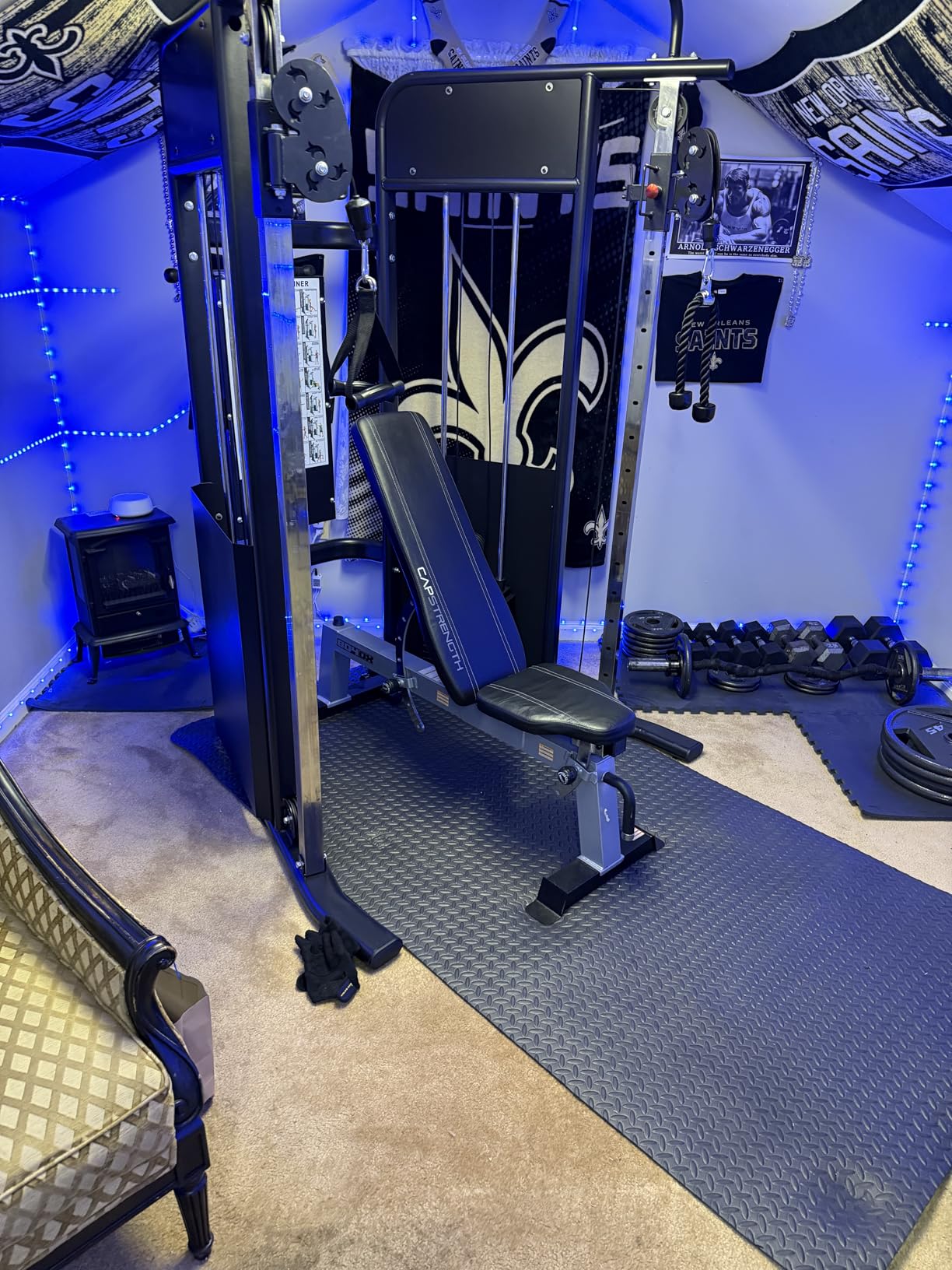 Functional Trainer Cable Machine Home Gym Exercise Equipment - Adjustable Pulley System: Ultimate Workout Equipment for Full-Body Strength, Flexibility & Balance - Dual Weight Stacks Fitness Training customer photo 1