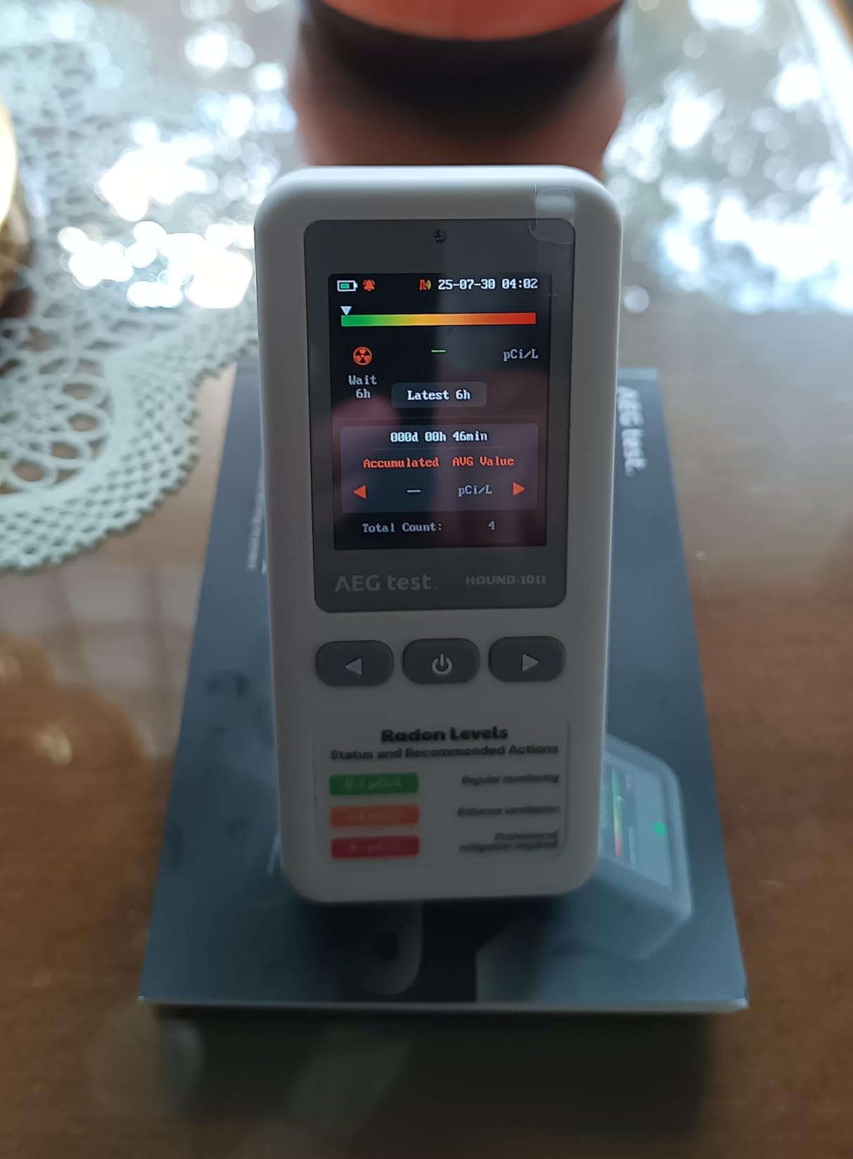 HOUND-1085 Radon Detector for Home, Basement & Nursery, Long-Term Continuous Radon Monitor for Family Lung Health, Rechargeable with 45-Day Battery Life, Audible/Visual Alarms, pCi/L or Bq/m³ customer photo 1