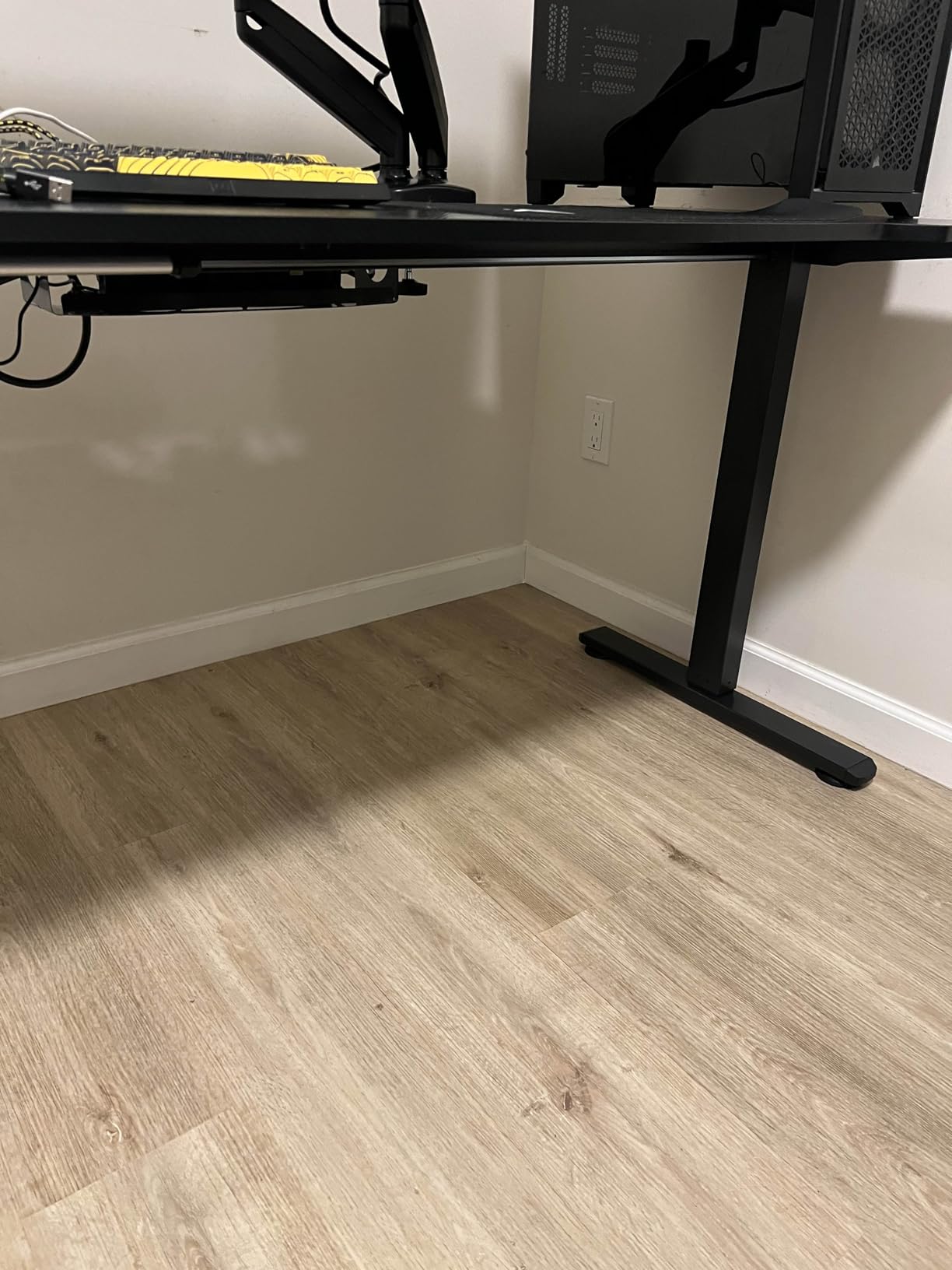 Gaming Standing Desk with LED Lights & Host Shelf, 55