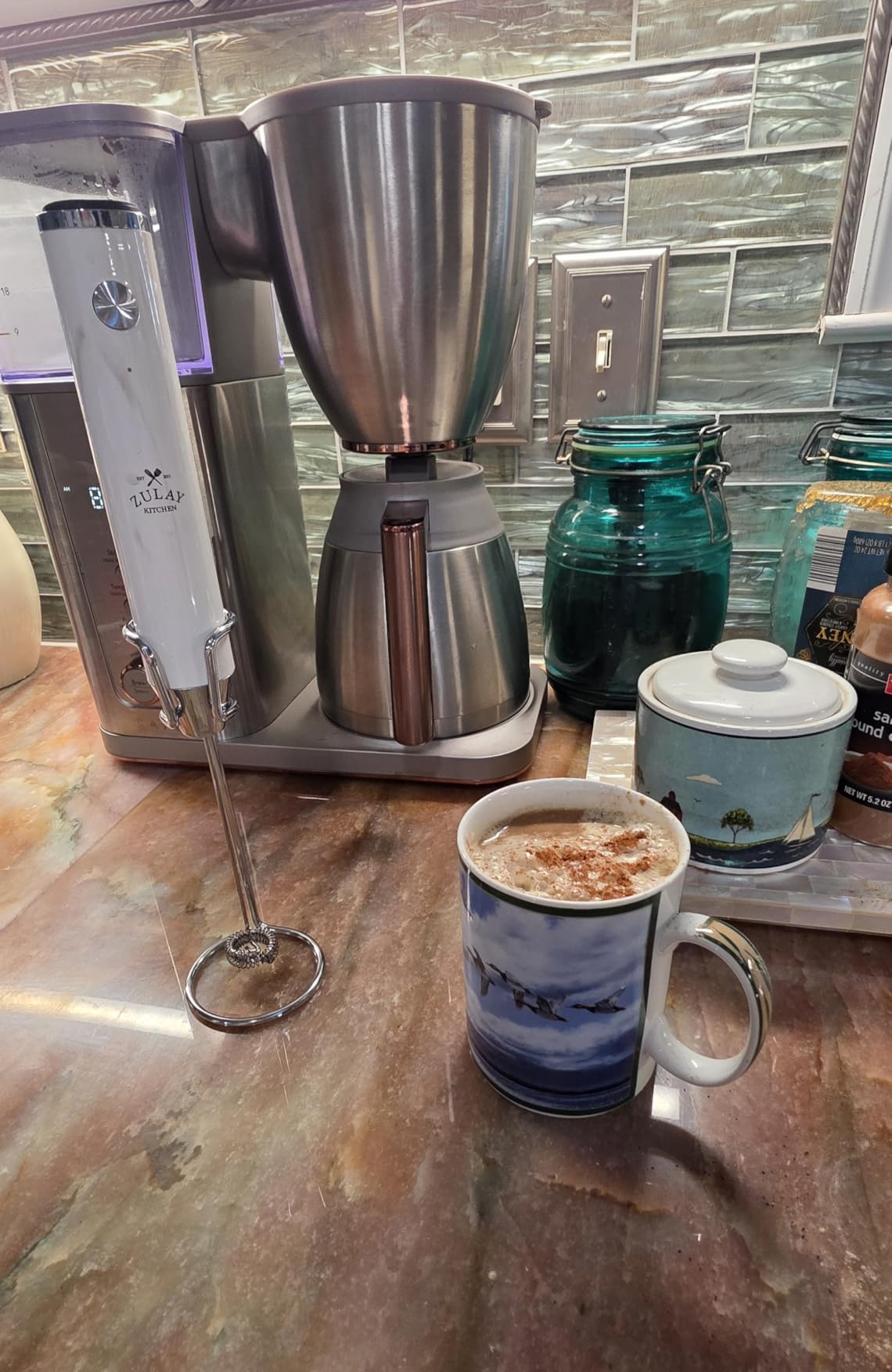 Zulay Kitchen Rechargeable Milk Frother Handheld - Lux 4 Whisks, Powerful 2-Speed Motor, Waterproof, 2000mAh Battery - Drink Mixer for Latte, Cappuccino, Matcha & Protein Powder - Jet Black customer photo 1