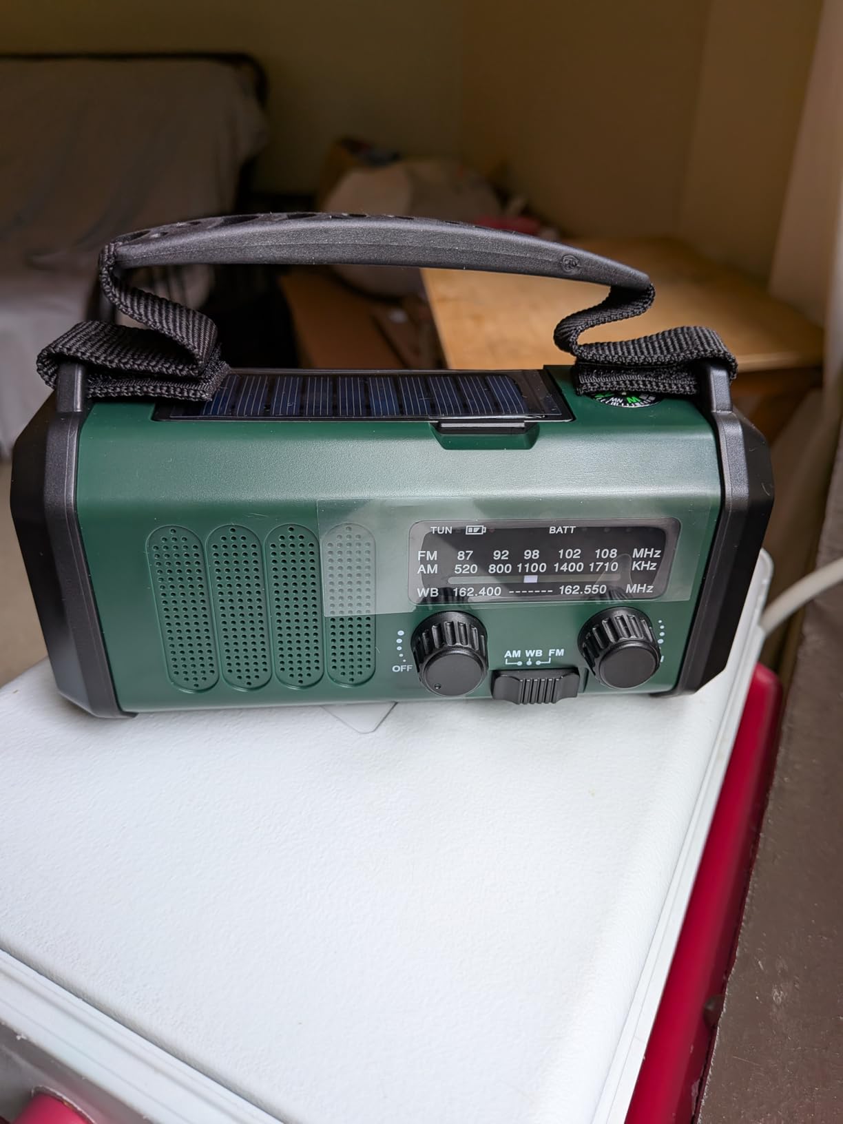 Hand Crank Emergency Radio,74000mWh Solar Powered Portable NOAA AM FM Weather Radio with 3 Mode Flashlight and Reading Light,Cell Phone Charger,Home and Emergency Distress Signal (Black) customer photo 2