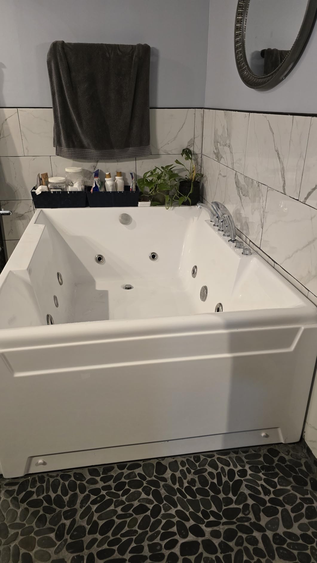 Whirlpool Bathtub, 67-Inch Jetted Bathtub, Hydro Massage with 9 Water Jets & 8 Air Jets with Chromotherapy, Waterfall - LED Control Panel, ETL-Certified customer photo 1