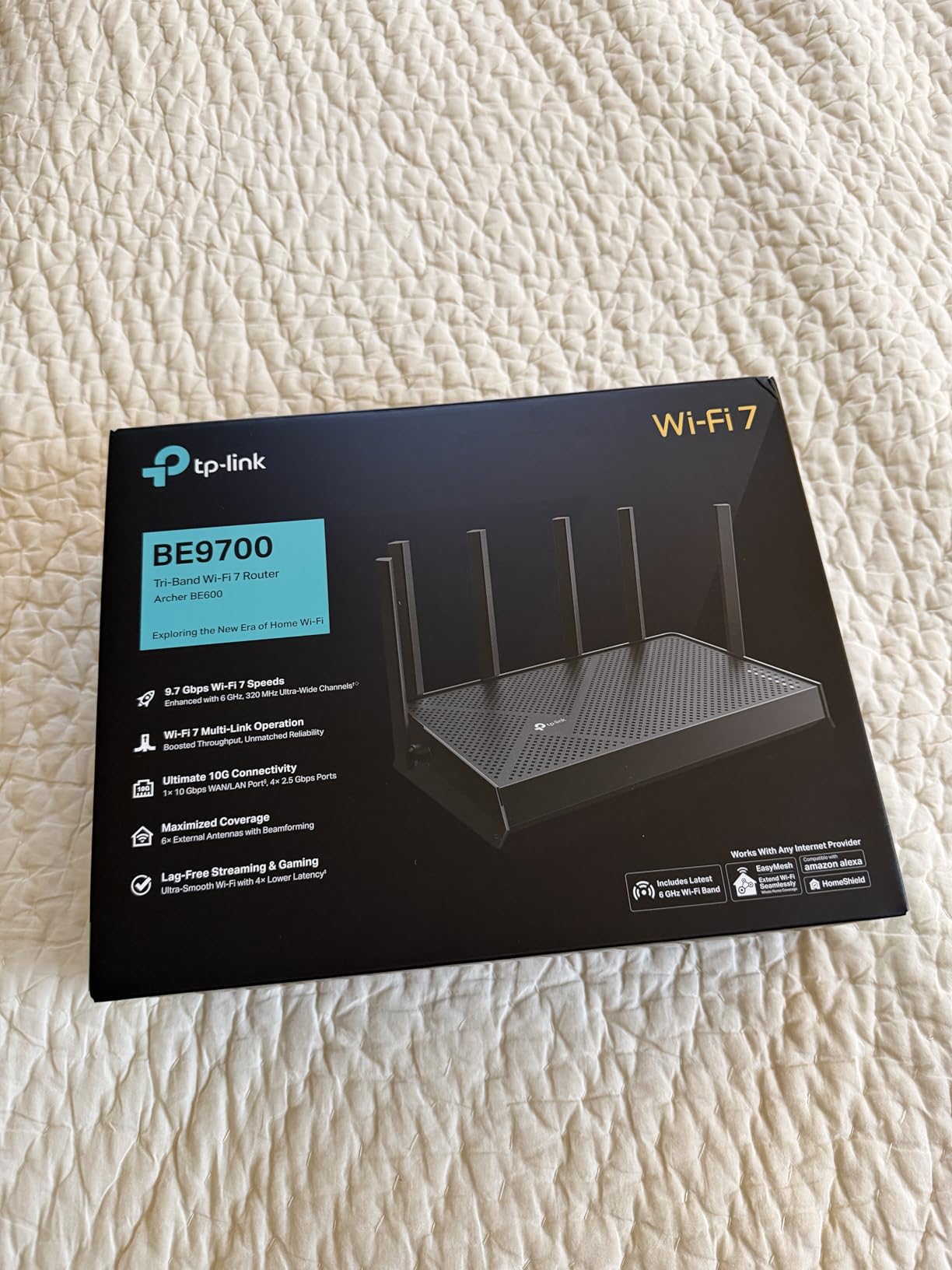 TP-Link Tri-Band BE9700 WiFi 7 Router (Archer BE600) - 10G Port, 2.5G Port, 3x 2.5G LAN, 320MHz Channel, Covers up to 2,600 sq. ft., 120 Devices, VPN, HomeShield Security customer photo 1