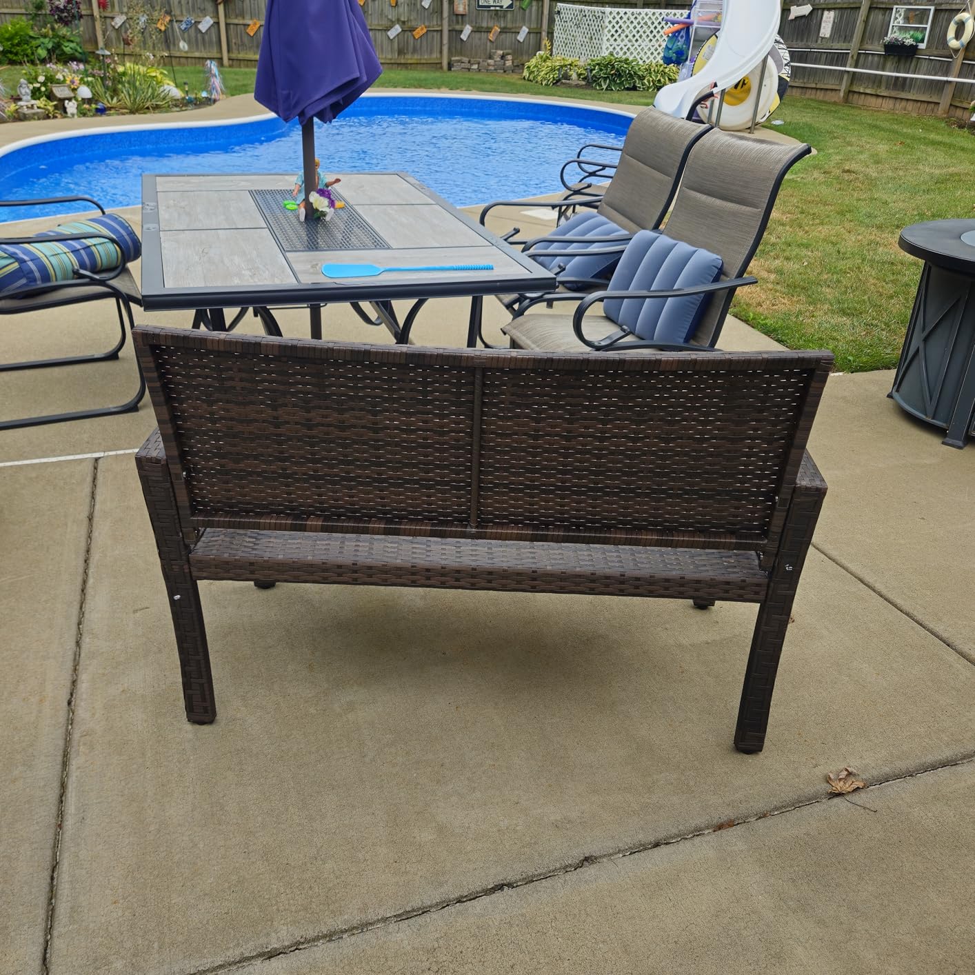 Best Choice Products Outdoor Bench 2-Person Wicker Garden Patio Benches Seating Furniture for Backyard, Porch w/Seat Cushion, 700lb Capacity - Black/Black customer photo 2