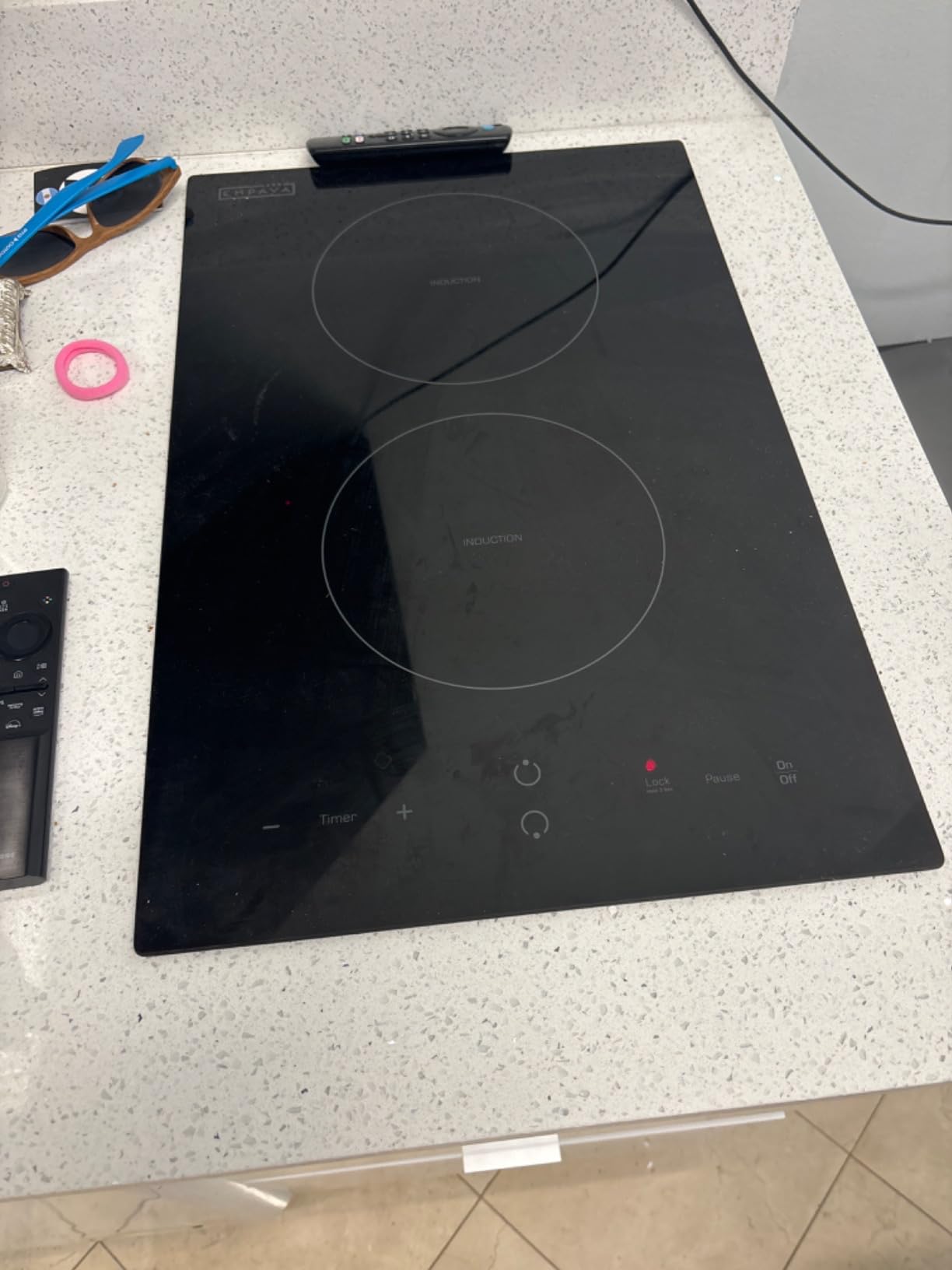 Empava 36 Inch Built-In Electric Induction Cooktop, 5 Zone Smooth Glass Surface, Touch Sensor Panel, Power Boost, Timer Control, Child Lock Feature, Hardwired Kitchen Appliance customer photo 2