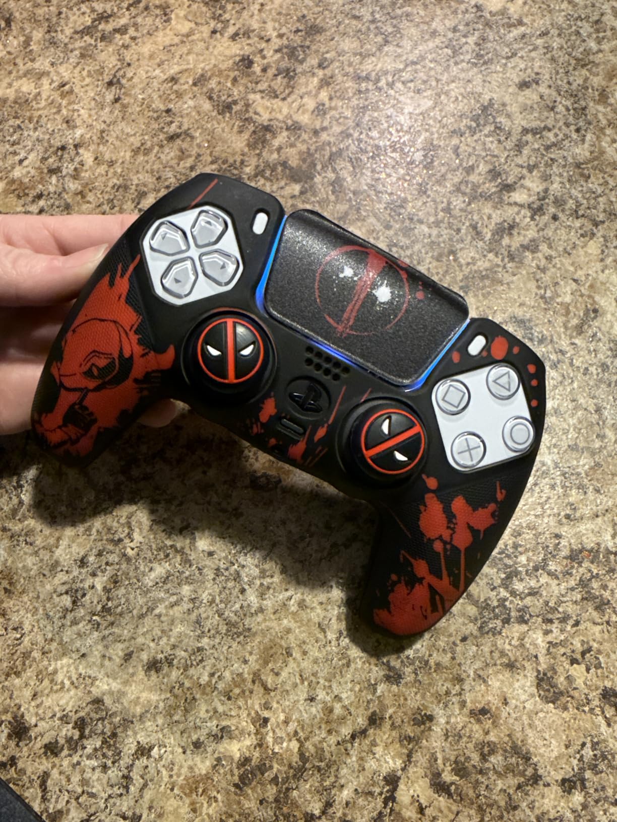 Non-Slip Silicone Cover for PS5 Controller with Thumbstick Caps x 2 & Sticker x 1(Depool Theme) customer photo 2