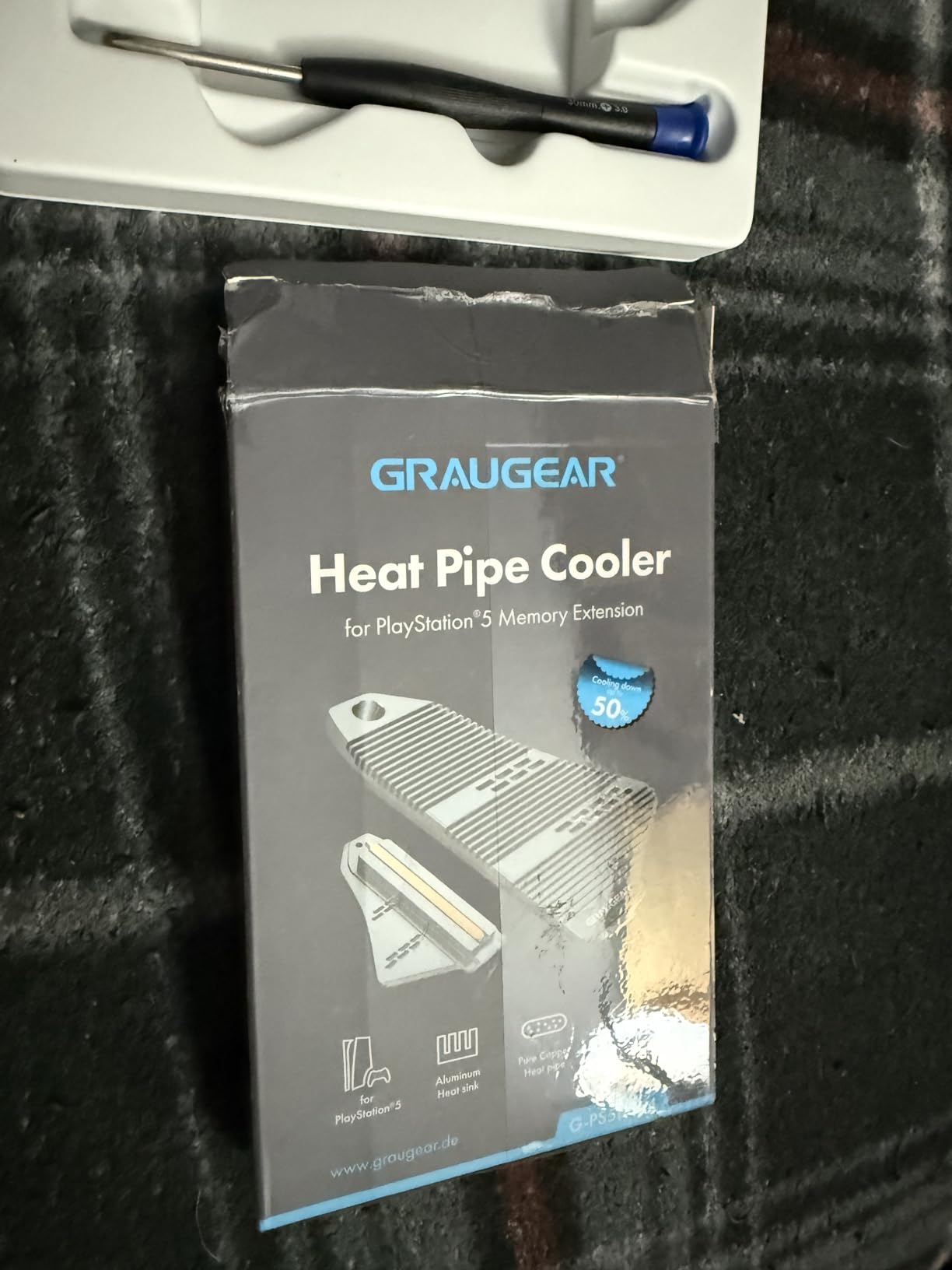 GRAUGEAR PS5 Pro/PS5 Slim M.2 SSD Heatsink with Heatpipe, Integrated Copper Heatpipe and Aluminum Fins for High-Efficiency Cooling, Compatible with NVMe SSD Upgrade for PlayStation 5 customer photo 2