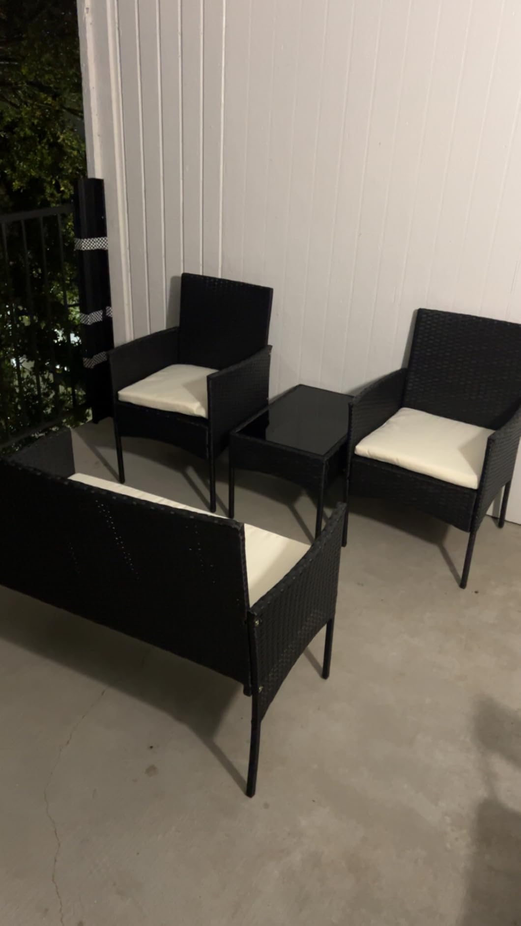 Shintenchi 4 Piece Outdoor Patio Furniture Set, Wicker Rattan Patio Conversation Set, Outdoor Chairs and Loveseat with Coffee Table for Porch, Yard & Poolside (Brown) customer photo 1