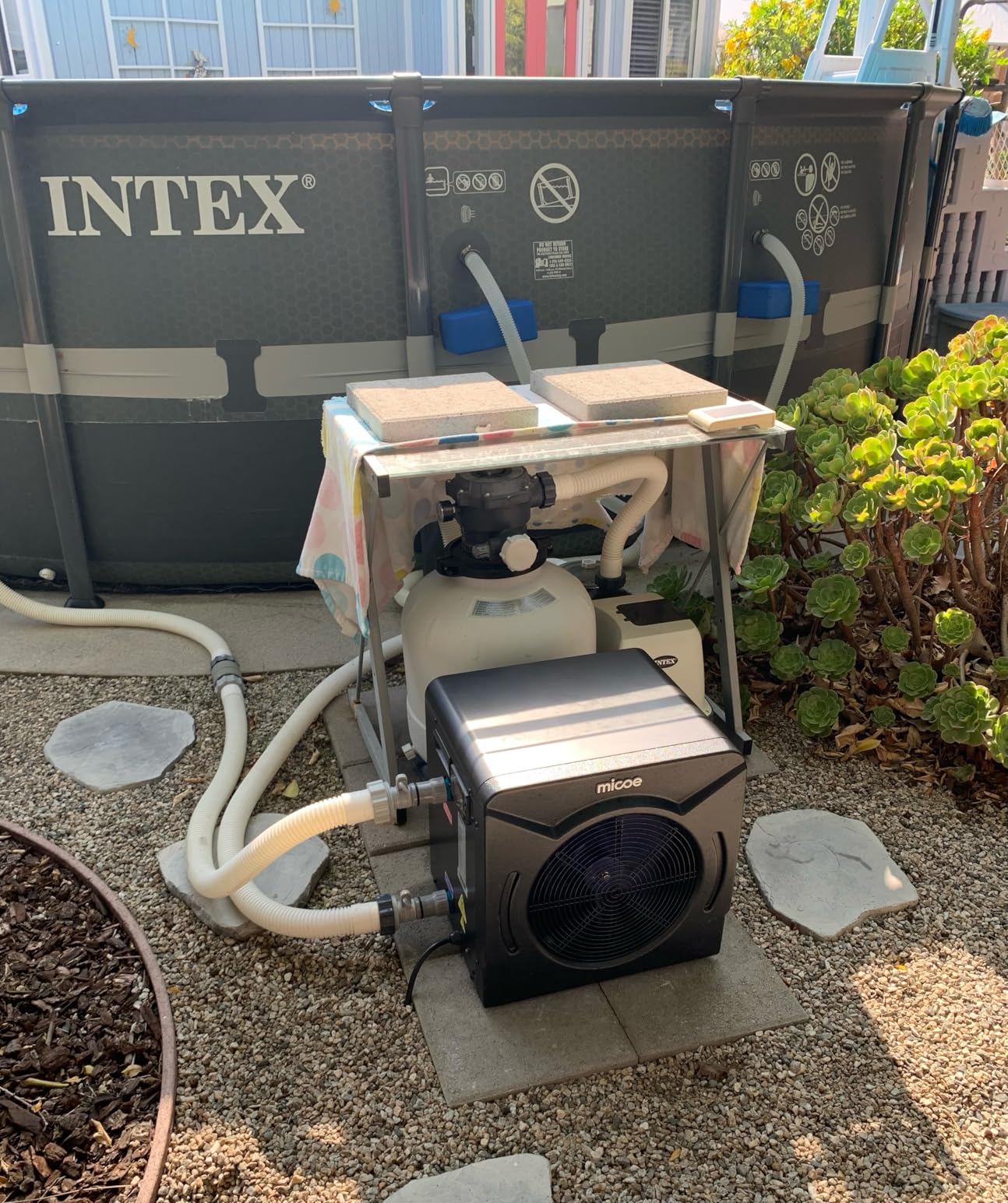 MICOE 58,000 BTU Smart Swimming Pool Heat Pump, Electric Pool Heater for 18,000 Gallons Above Ground & Inground Pools, App-Controlled Heating & Cooling, 220-240V customer photo 1