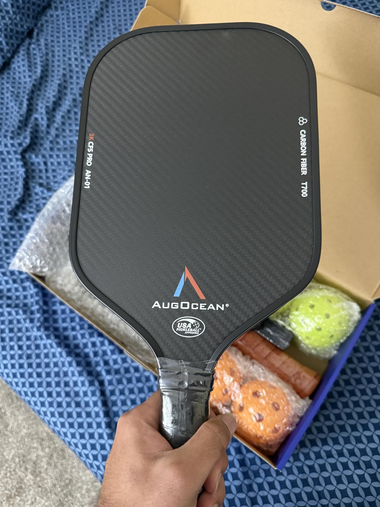 Pickleball Paddles,USAPA Approved Pickleball Paddle Set Pro | 3K Raw Carbon Fiber Textured Surface with High Grit & Spin,16mm Durable T700SC Carbon Fiber Pickle Ball Rackets for Men,Women & Families customer photo 1