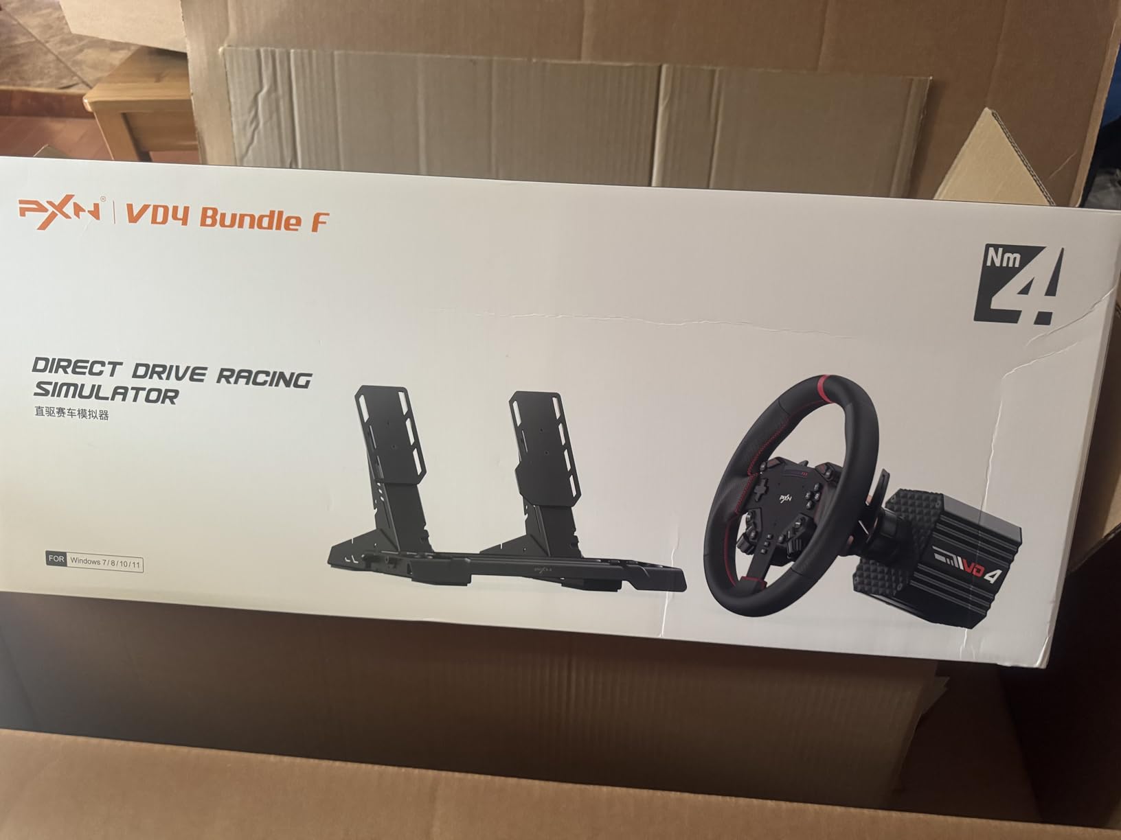 PXN VD4 Bundle F - PC Sim Racing Setup with 4Nm Direct Drive Servo Motor Base, 11-Inch W AS Racing Wheel & PD HM Brake & Throttle Pedals - Force Feedback Steering Wheel for PC Windows 7-11 customer photo 1